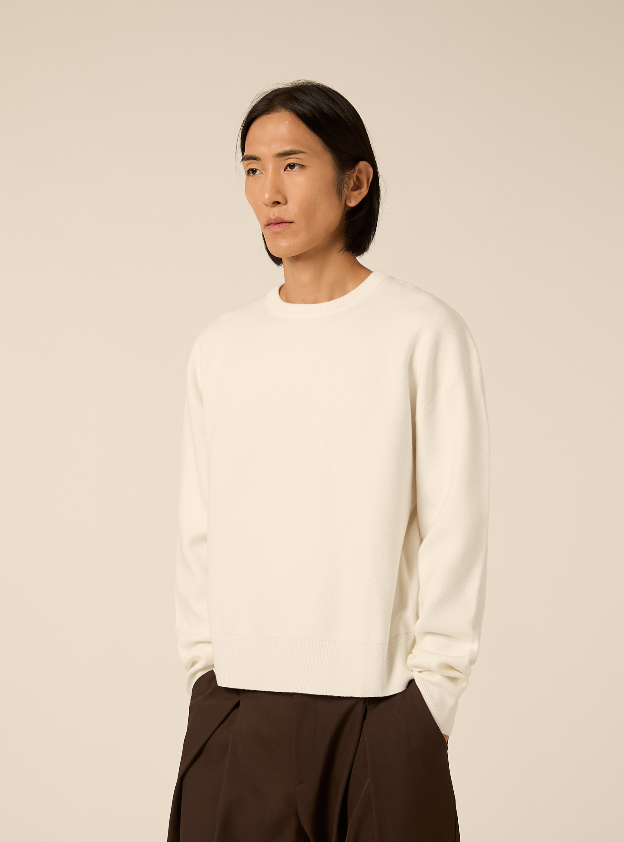 Pullover boxy fit morbido, PANNA