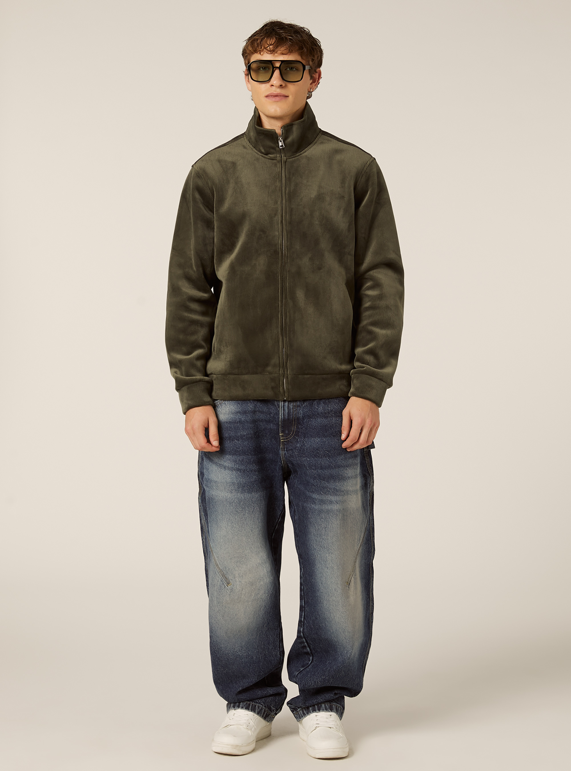 Sudadera con cremallera de pana, KY2 KAKY MEDIUM