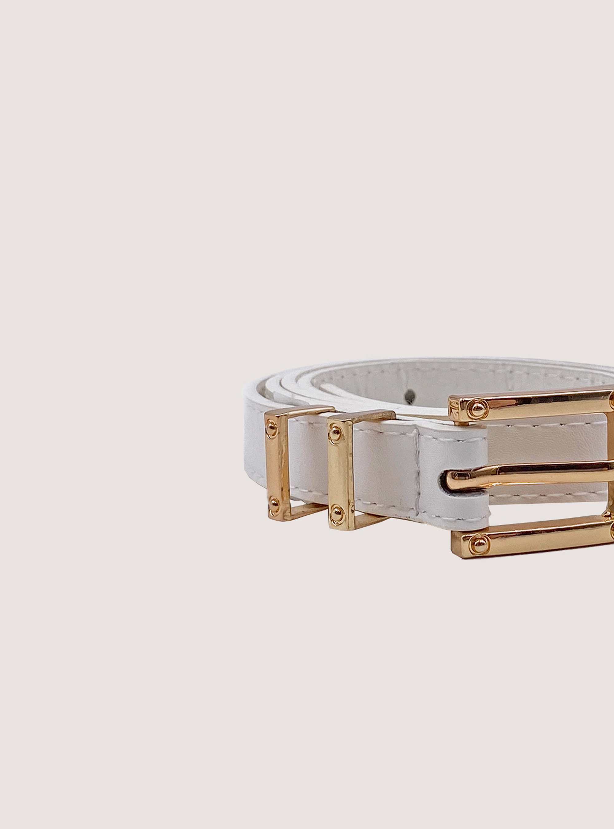 Cintura sottile effetto pelle, WHITE