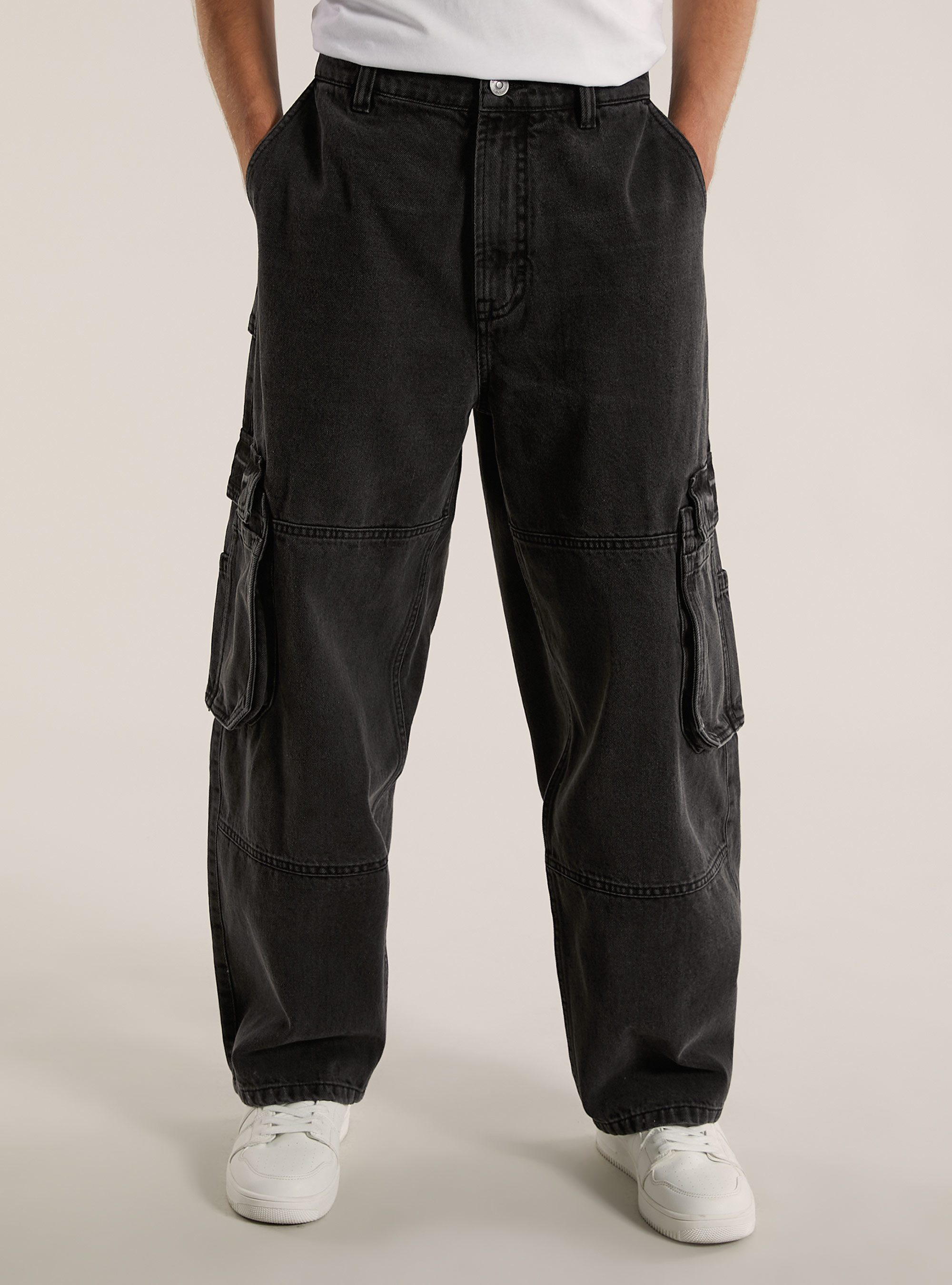 Jeans cargo skater baggy fit, D000 BLACK