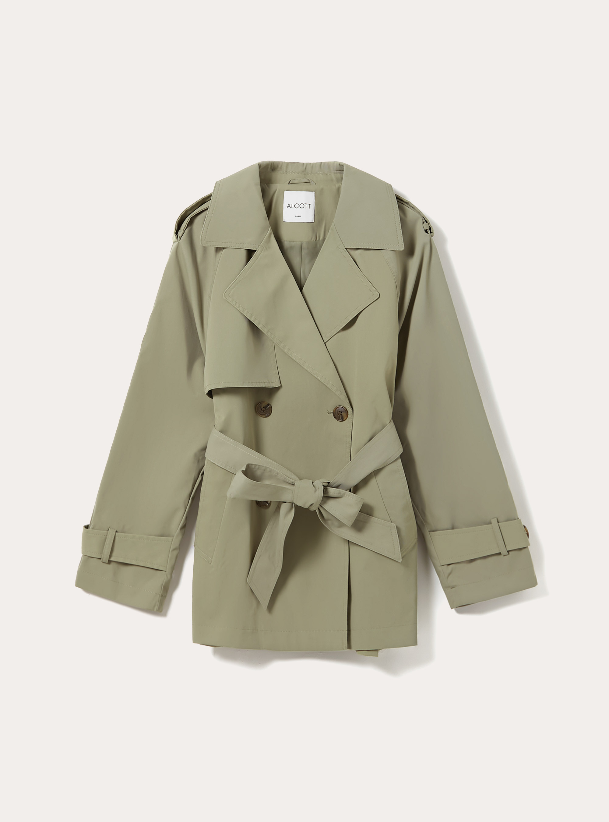 Kurzer Trenchcoat aus Twill, KY3 KAKY LIGHT