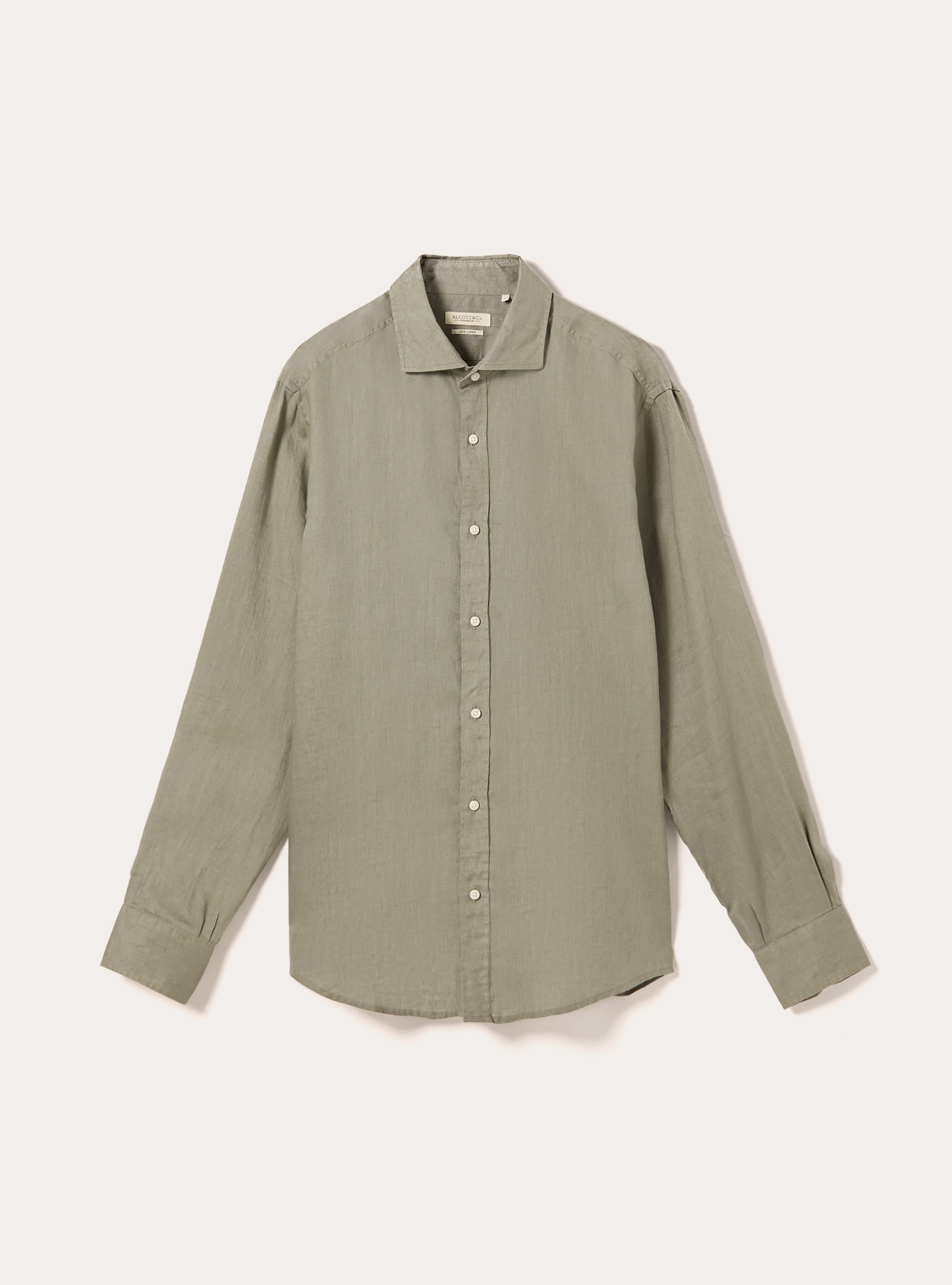 Long-sleeved pure linen shirt, KY2 KAKY MEDIUM