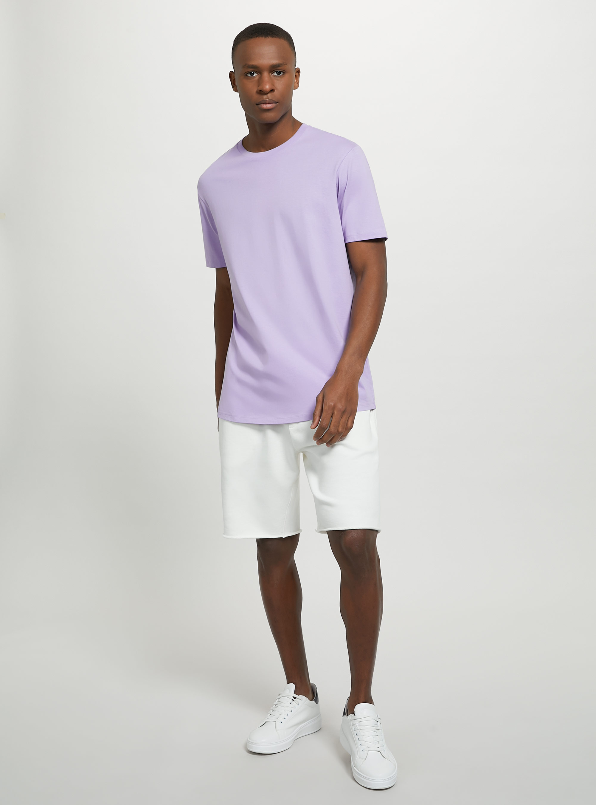 Camiseta de algod&oacute;n con cuello redondo, LC2 LILLAC MEDIUM