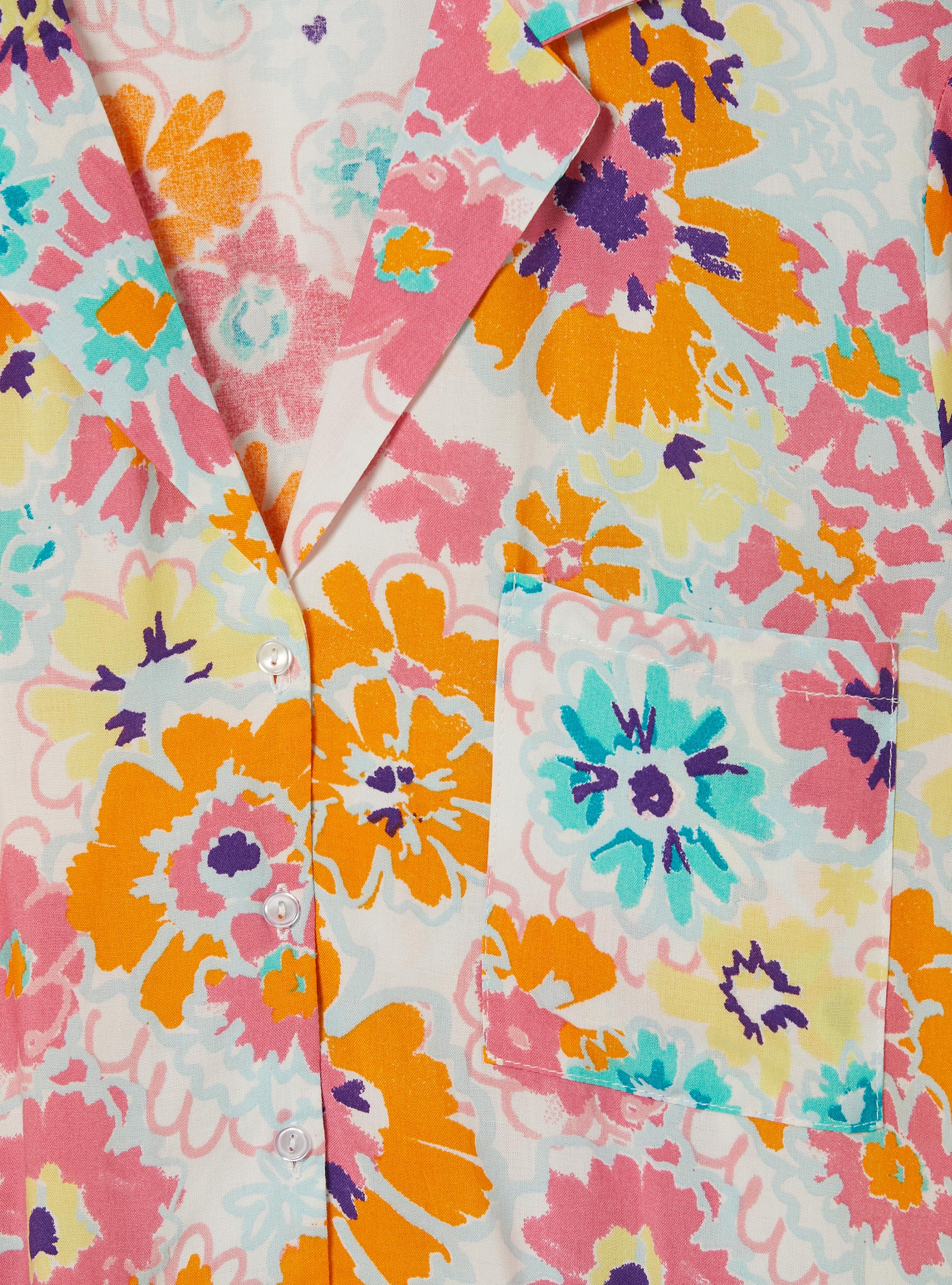 Cropped shirt with print, WH2 WHITE