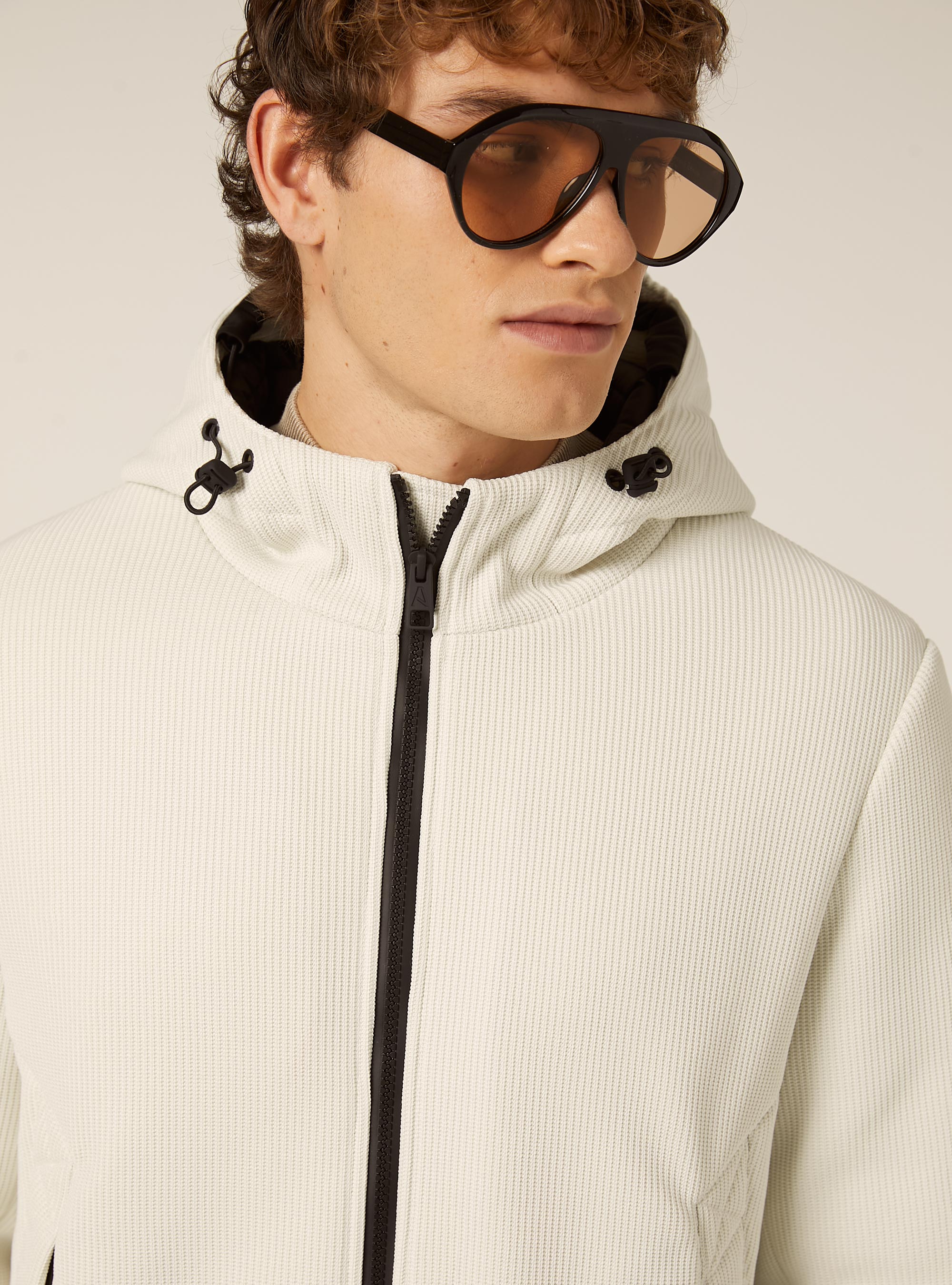 Giubbino imbottito con cappuccio costa inglese, WH1 OFF WHITE