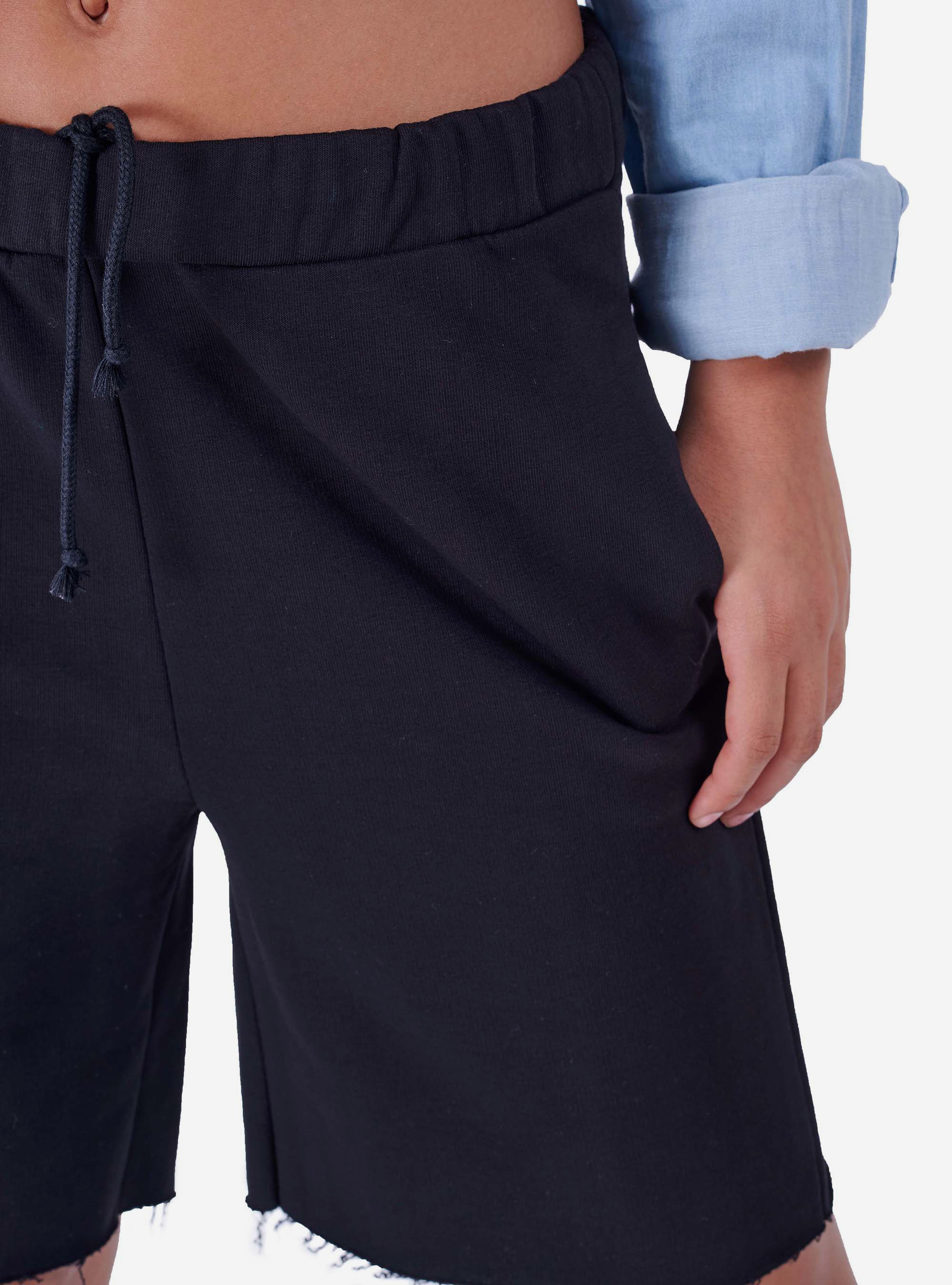 Shorts di felpa, BLACK