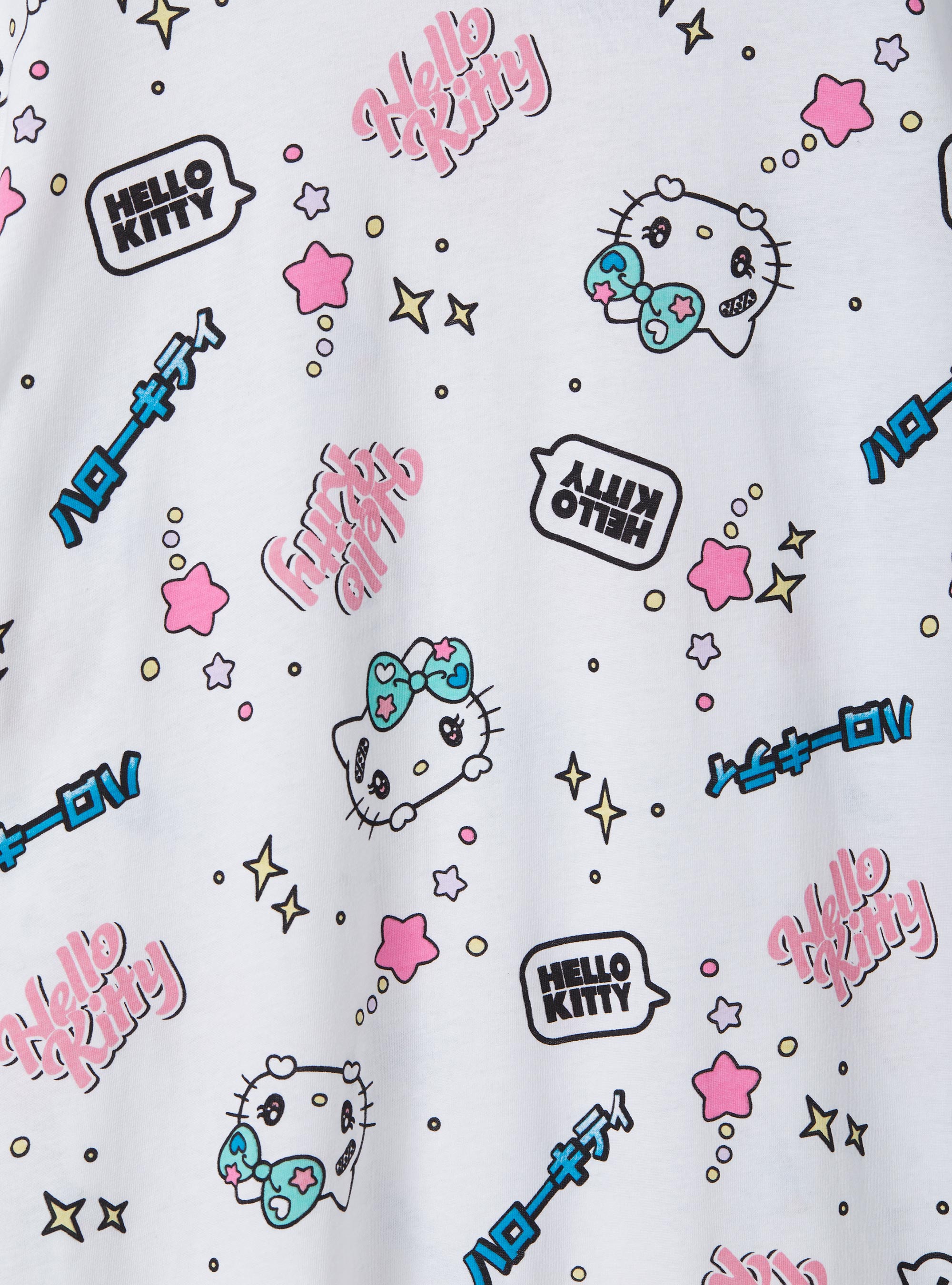 Hello Kitty / Alcott all over T-shirt, WH3 WHITE
