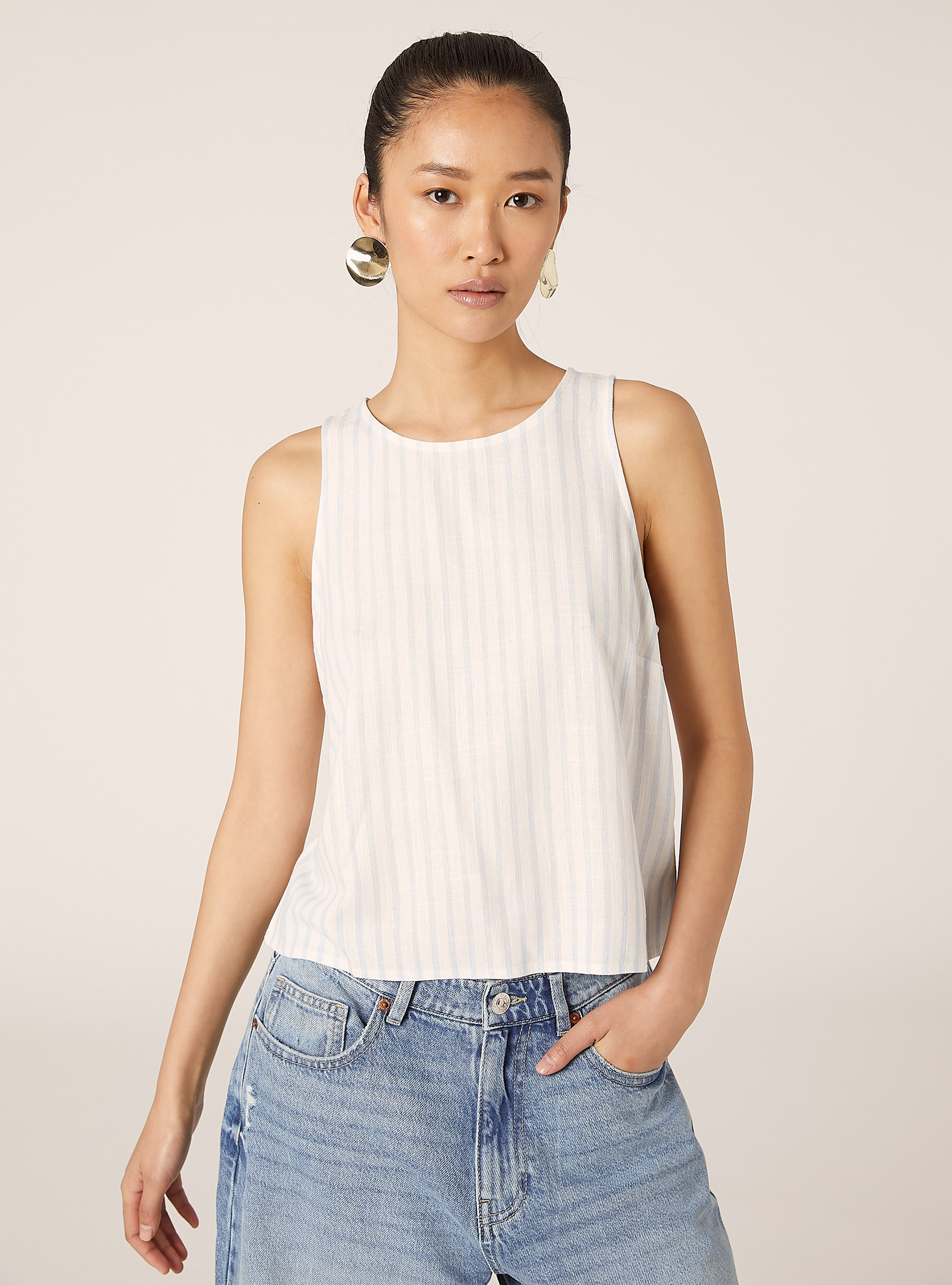 HYKE Linen Crop Top cropped top ベスト　リネン 新品 HYKE ハイクLINEN CROP TOP リネン クロップ トップ ベスト