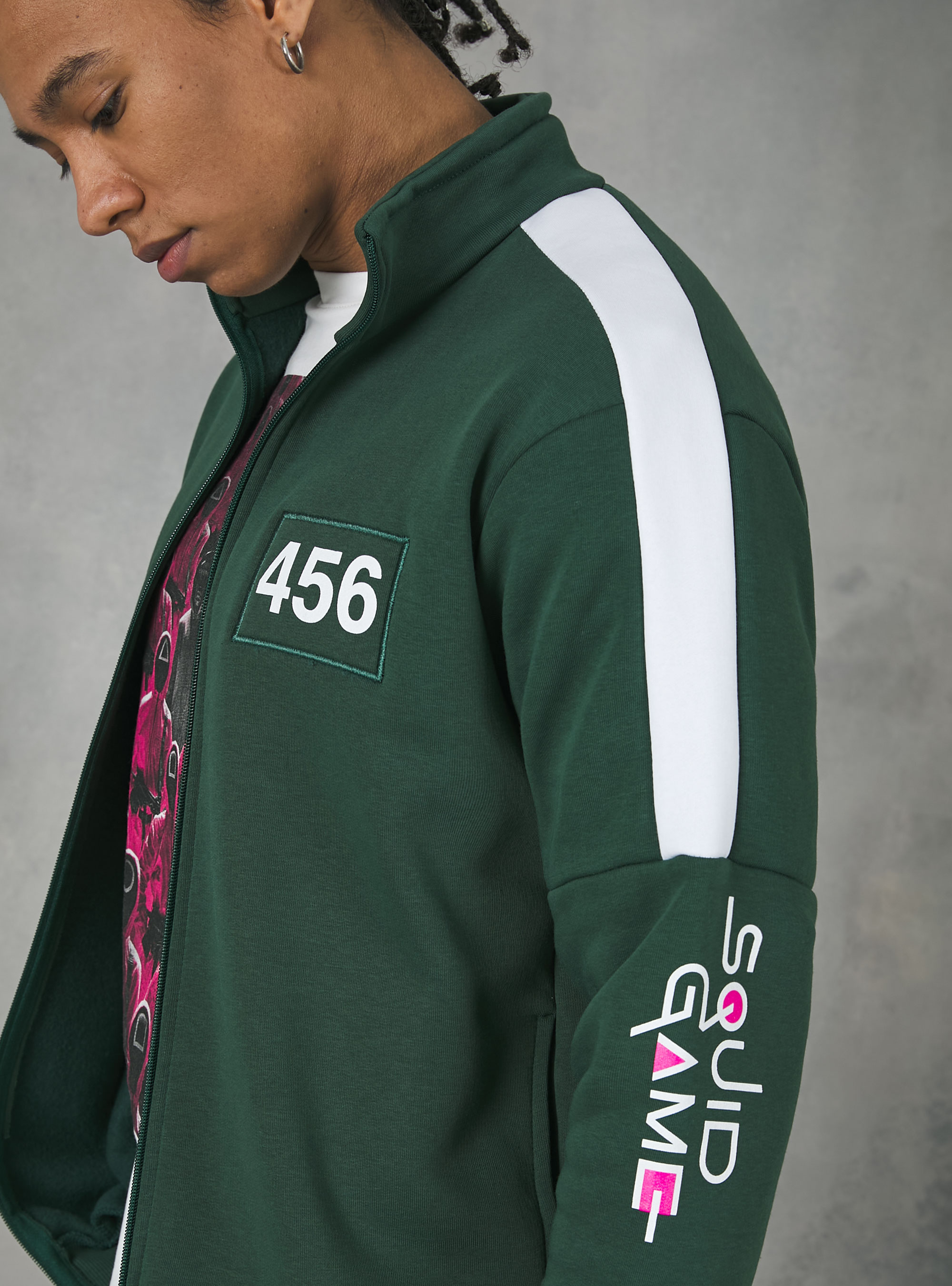 Felpa con zip Squid Game / Alcott, GN2 GREEN MEDIUM