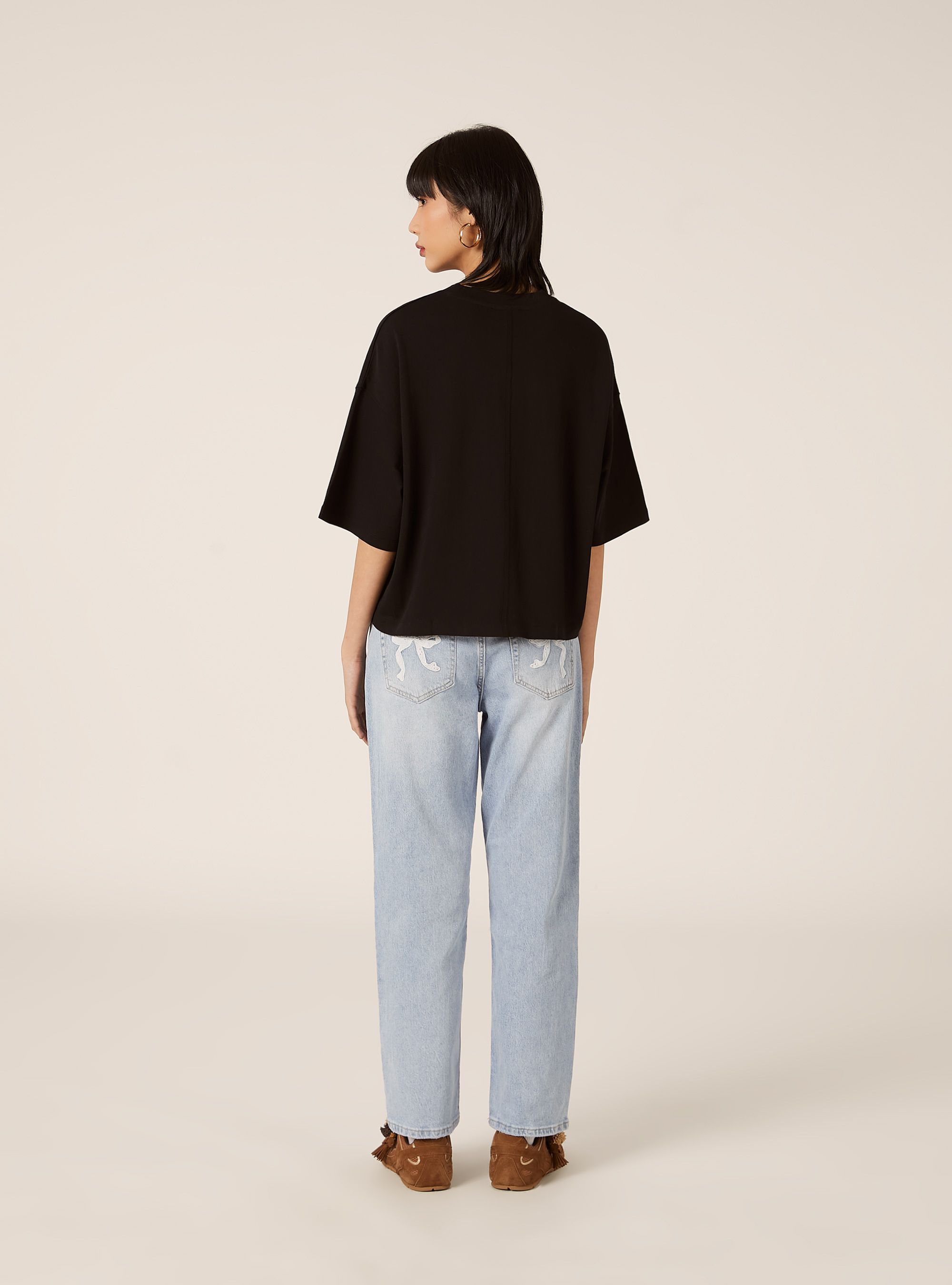 Basic boxy fit T-shirt, BK1 BLACK