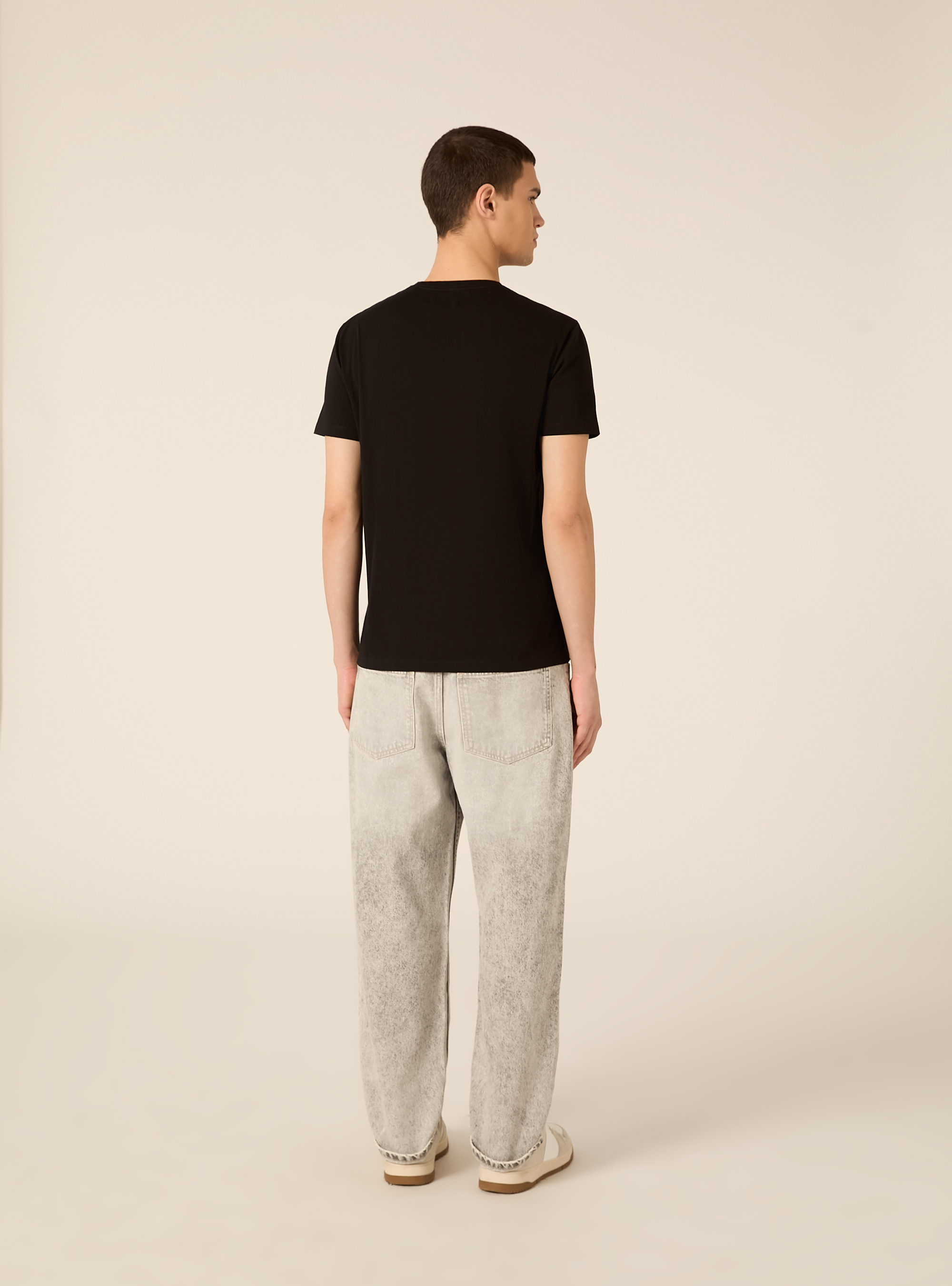 T-shirt basica in cotone supima, BK1 BLACK