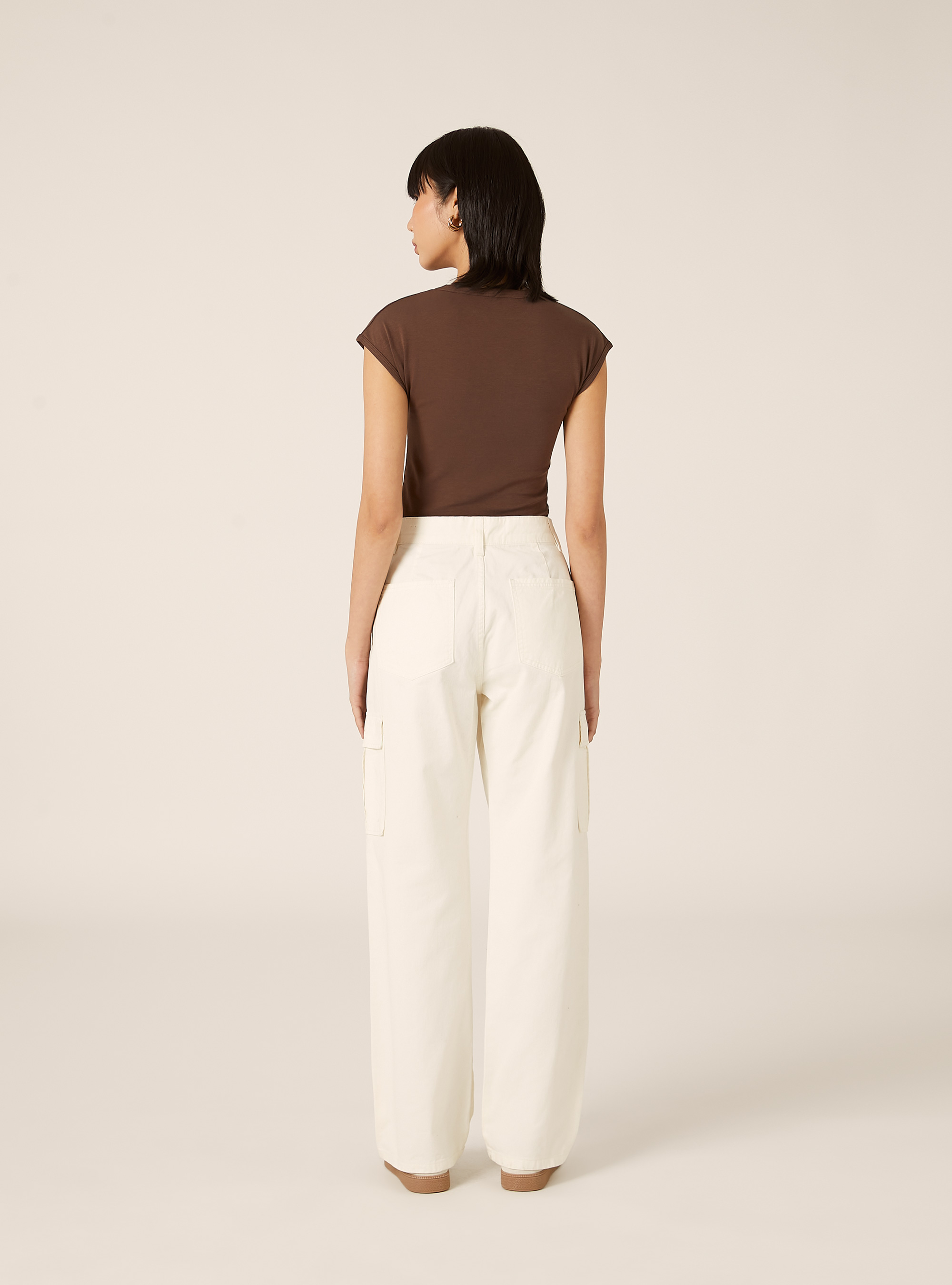 Body aus gerippter Stretch-Baumwolle, BR2 BROWN MEDIUM