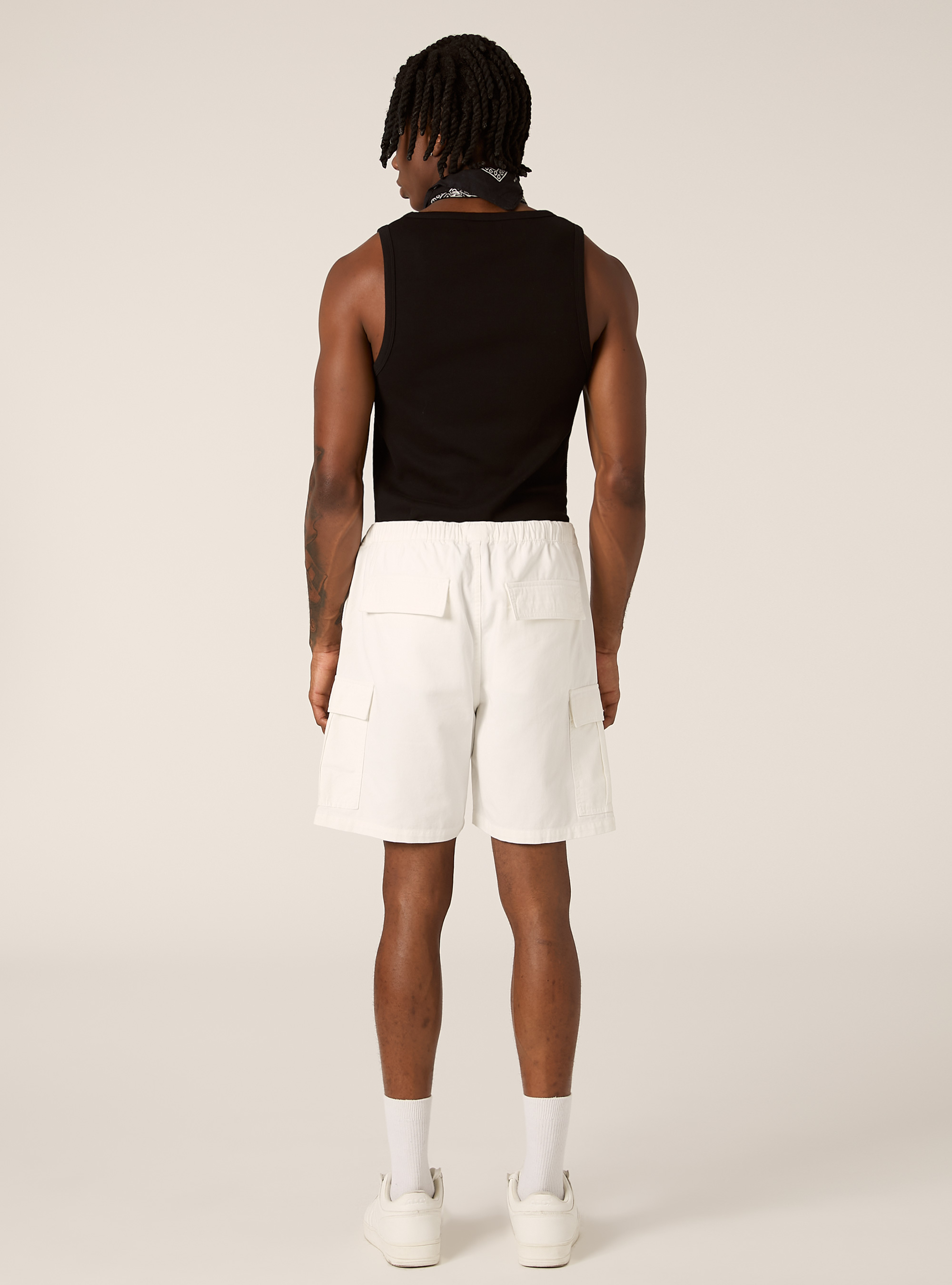Cargo-Bermudashorts aus Twill mit Kordelzug, WH2 WHITE