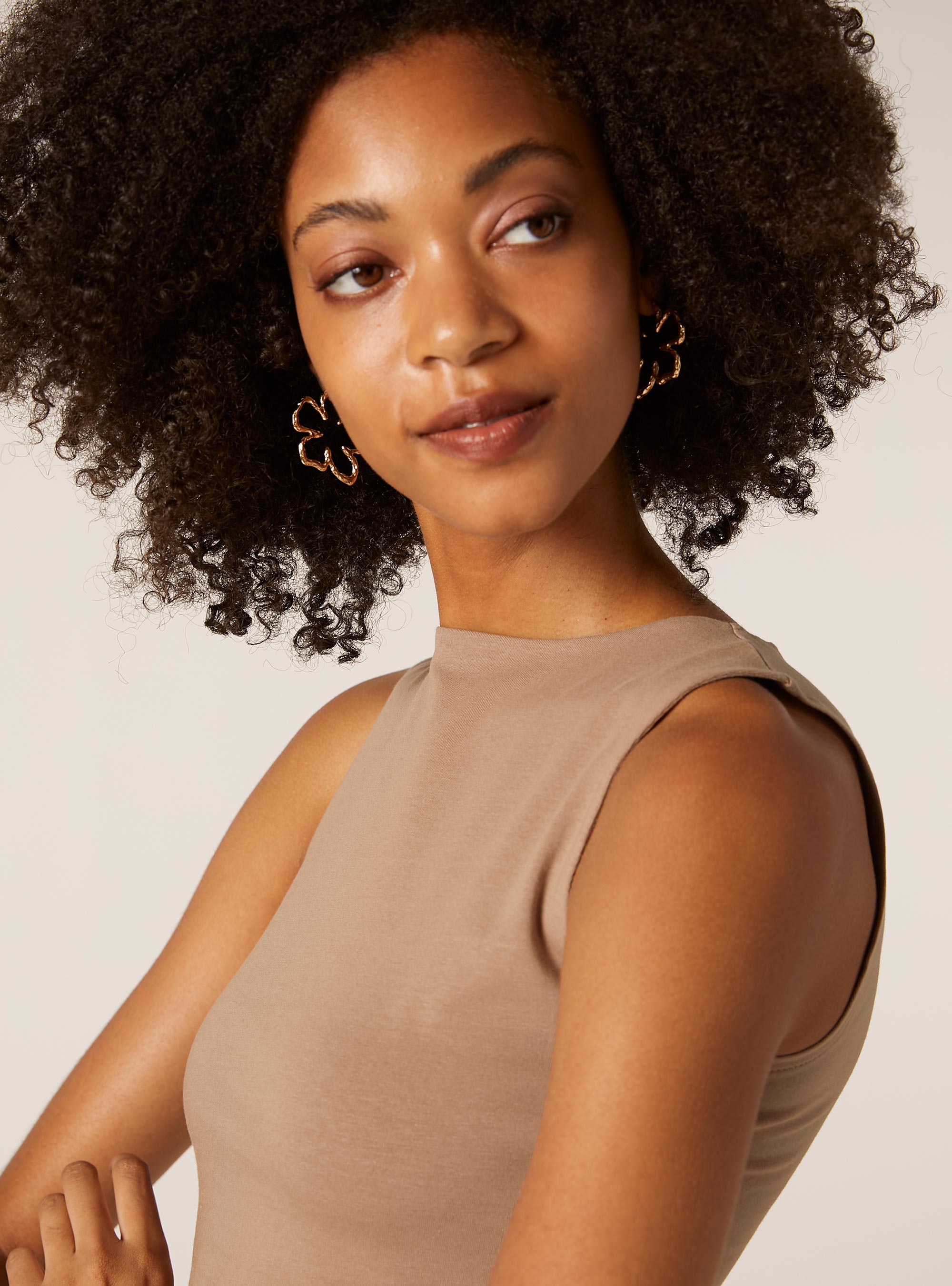 D&eacute;bardeur basique en coton extensible, BR2 BROWN MEDIUM