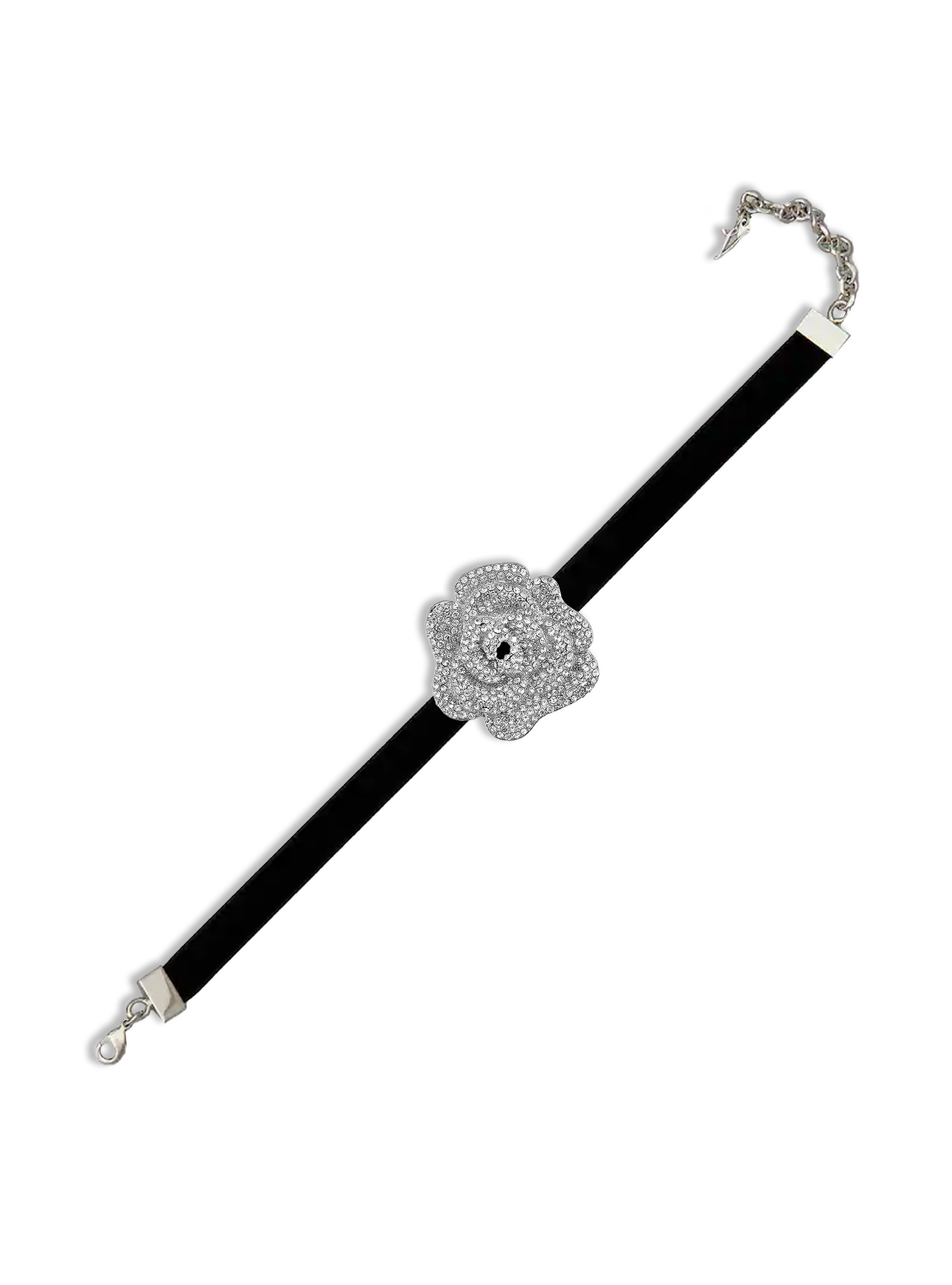 Collana choker con fiore, Black