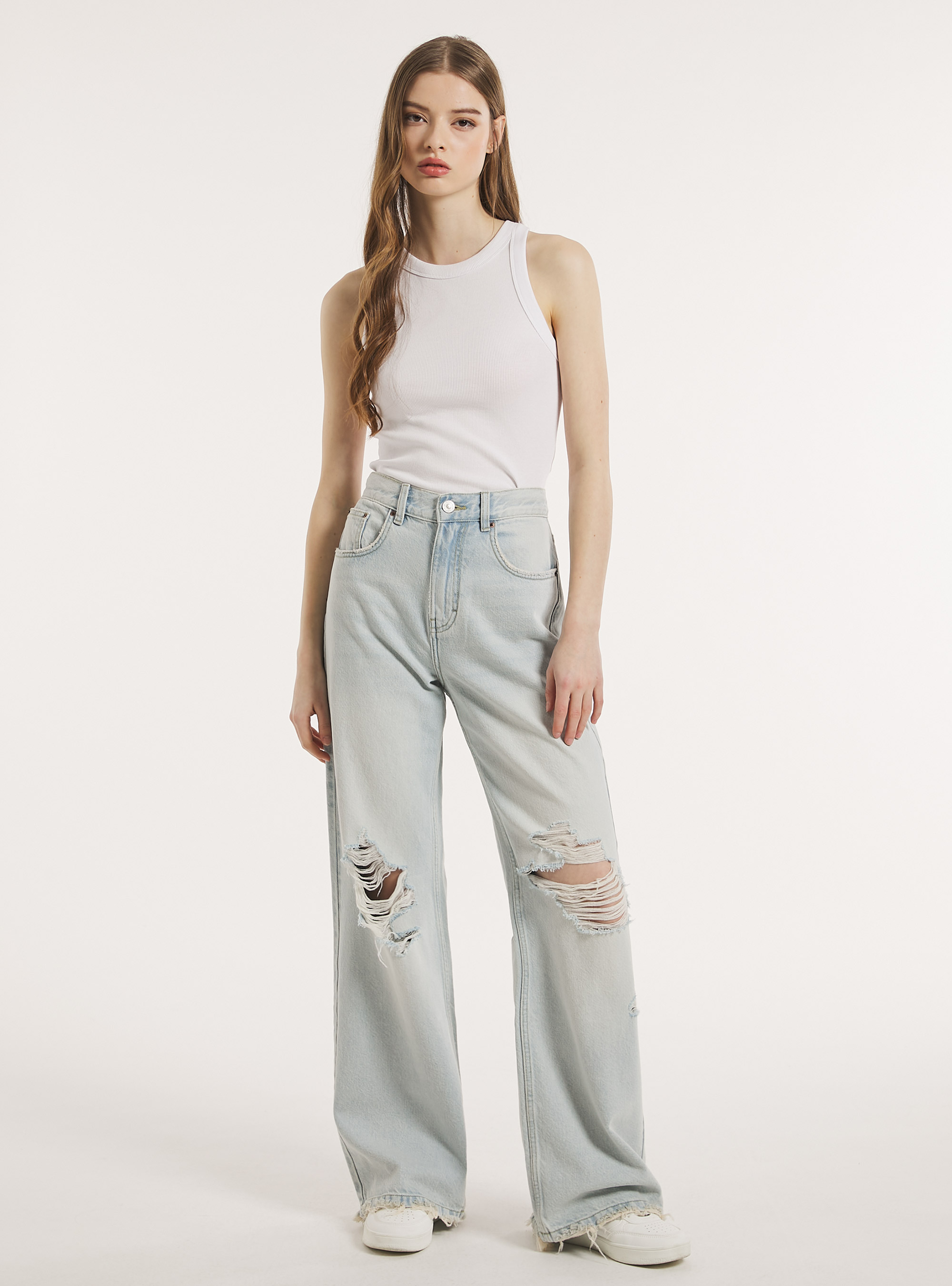 Wide leg jeans, D006 AZURE
