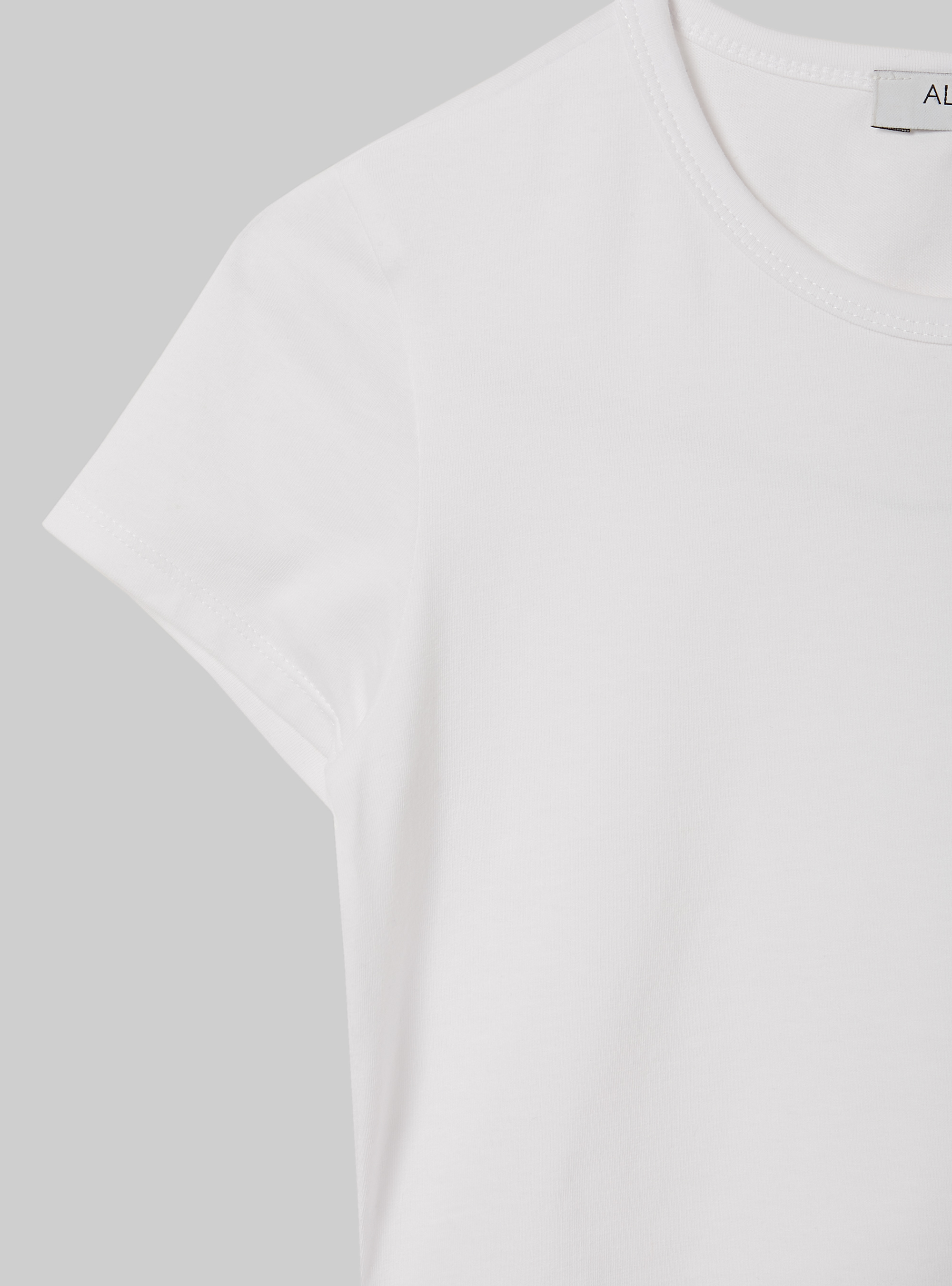 Cropped lace up t-shirt, WH2 WHITE