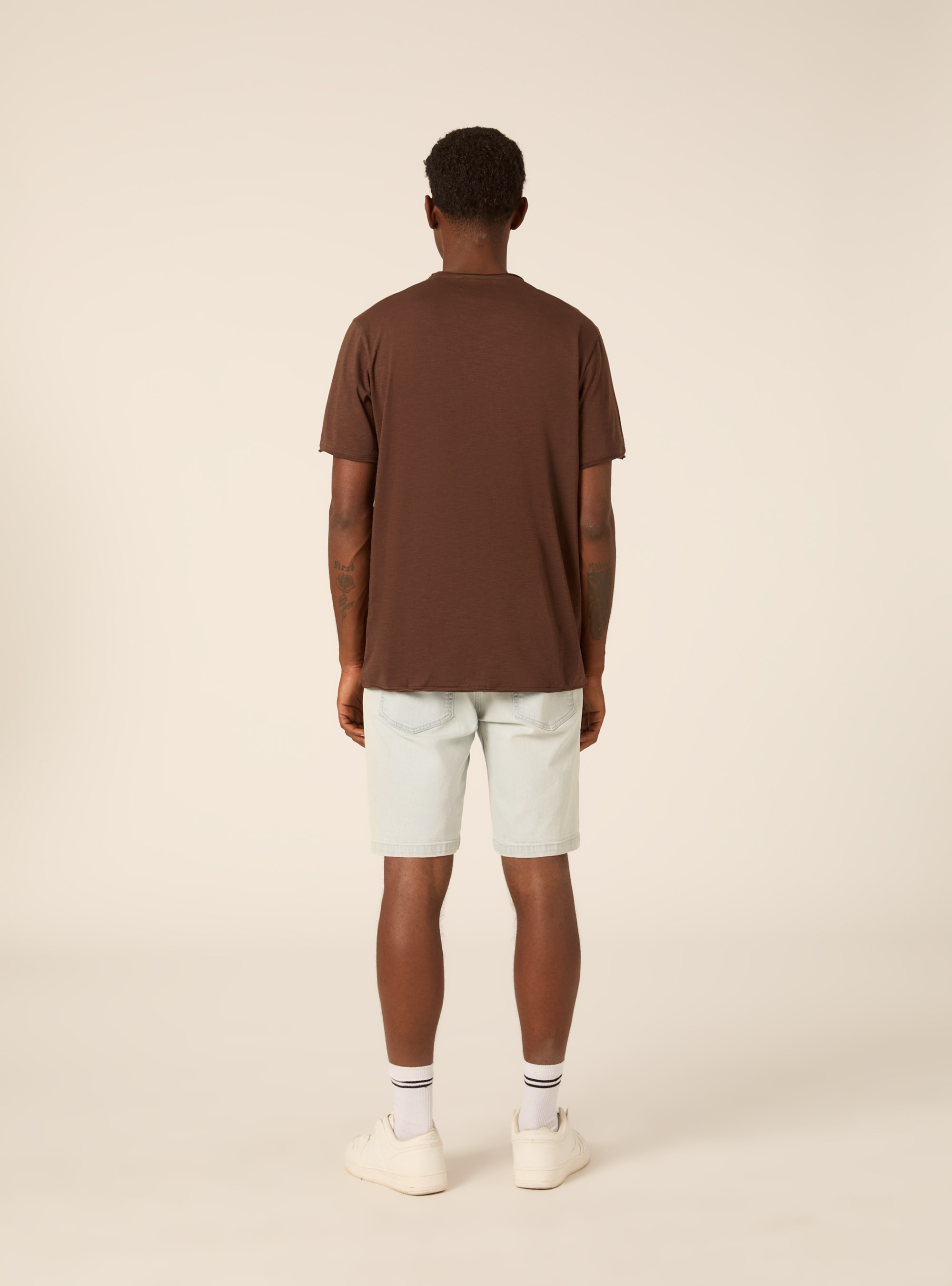 T-shirt slub tinta unita, BR2 BROWN MEDIUM