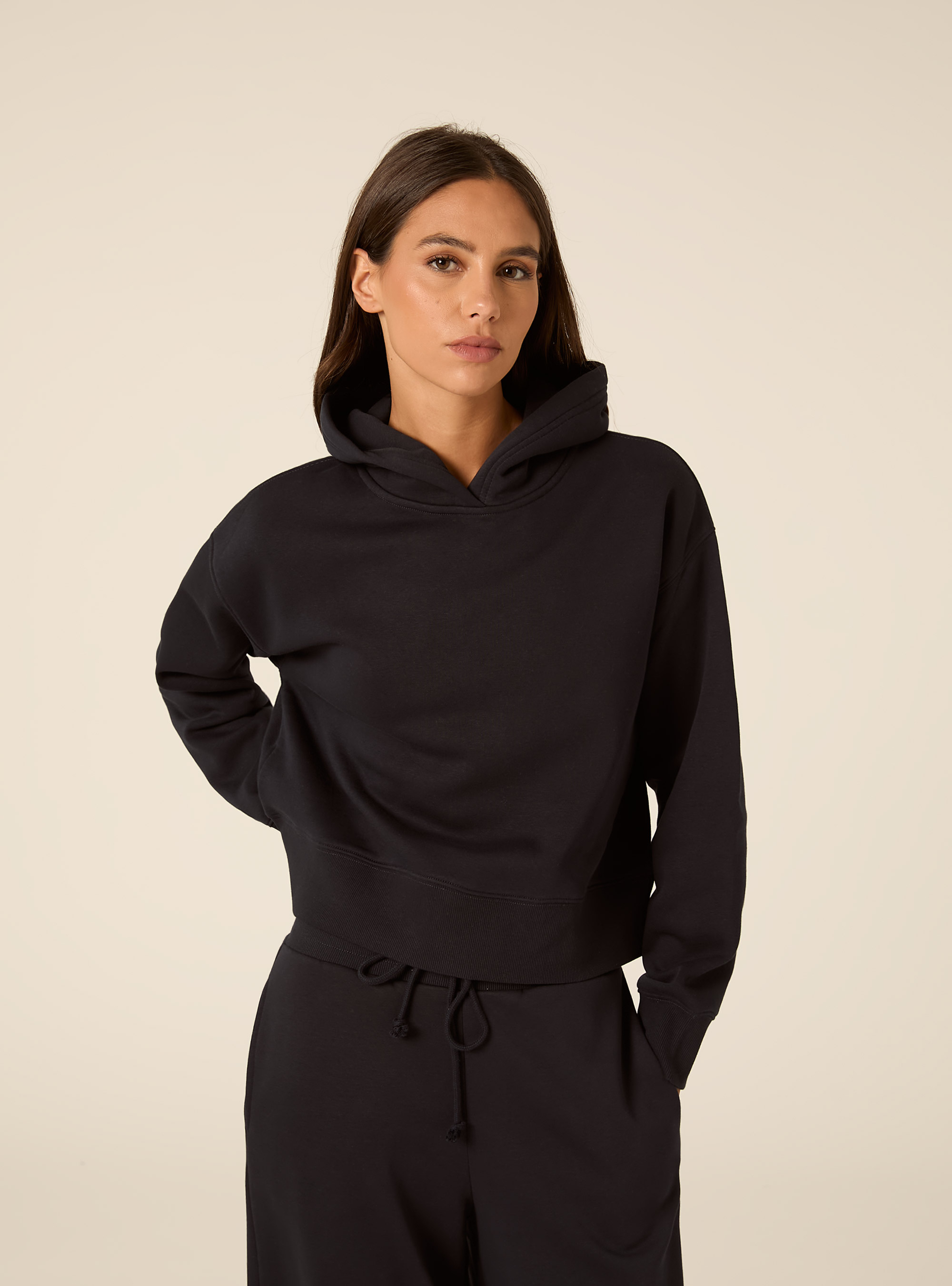 Felpa boxy con cappuccio, NA1 NAVY DARK