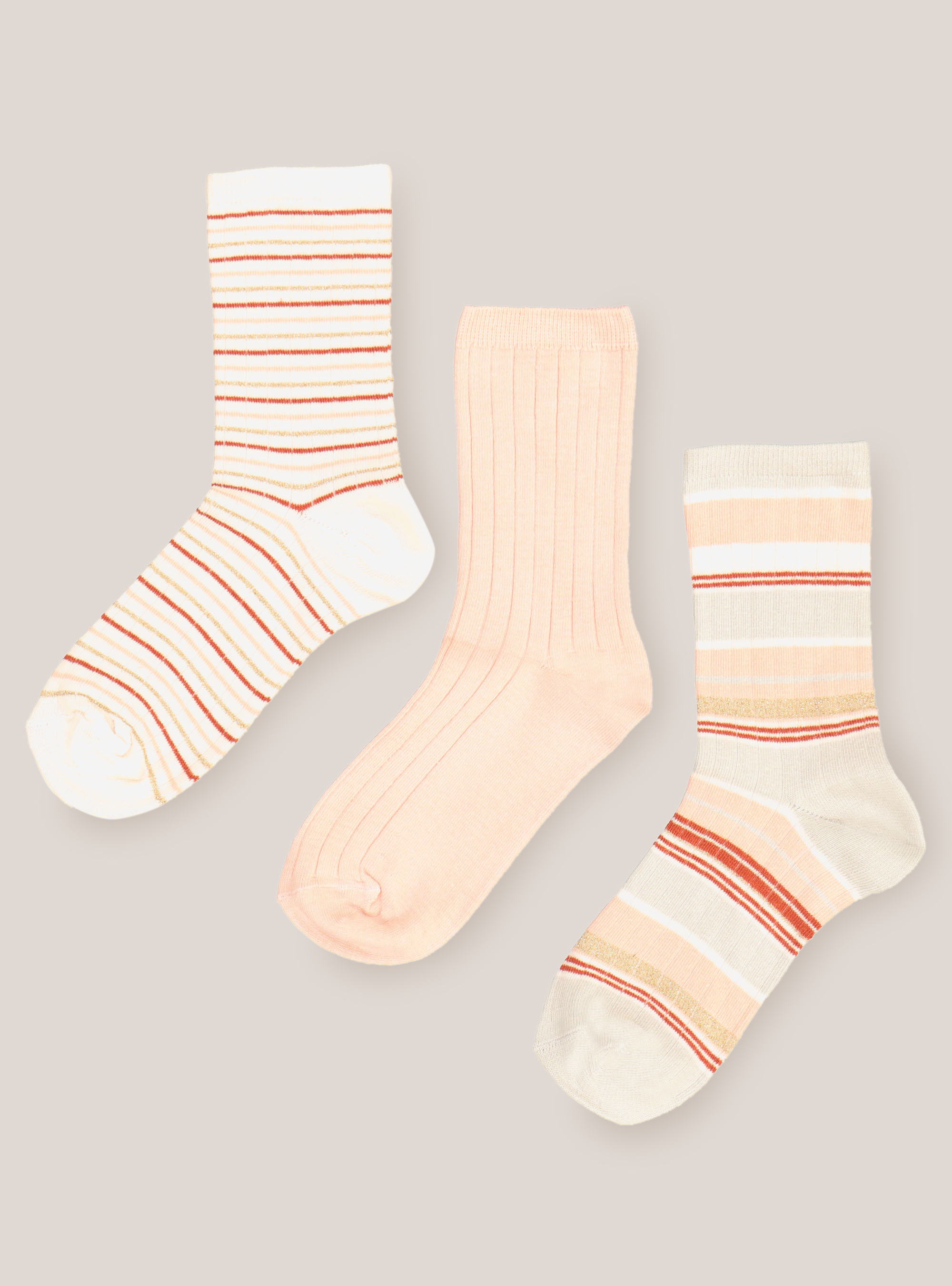 Pacco di 3 paia di calzini fantasia, ROSA