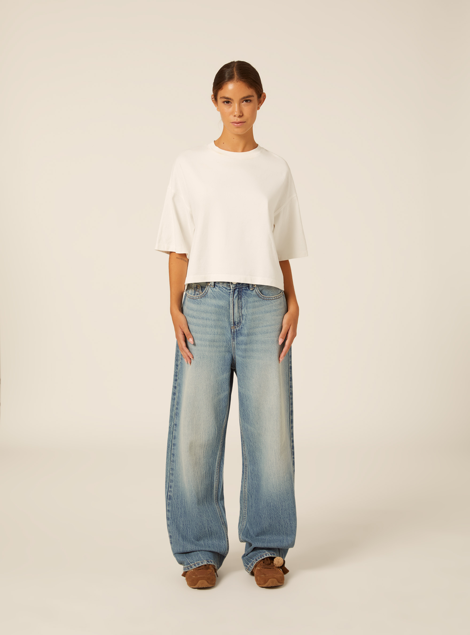 Wide leg jeans, D006 AZURE