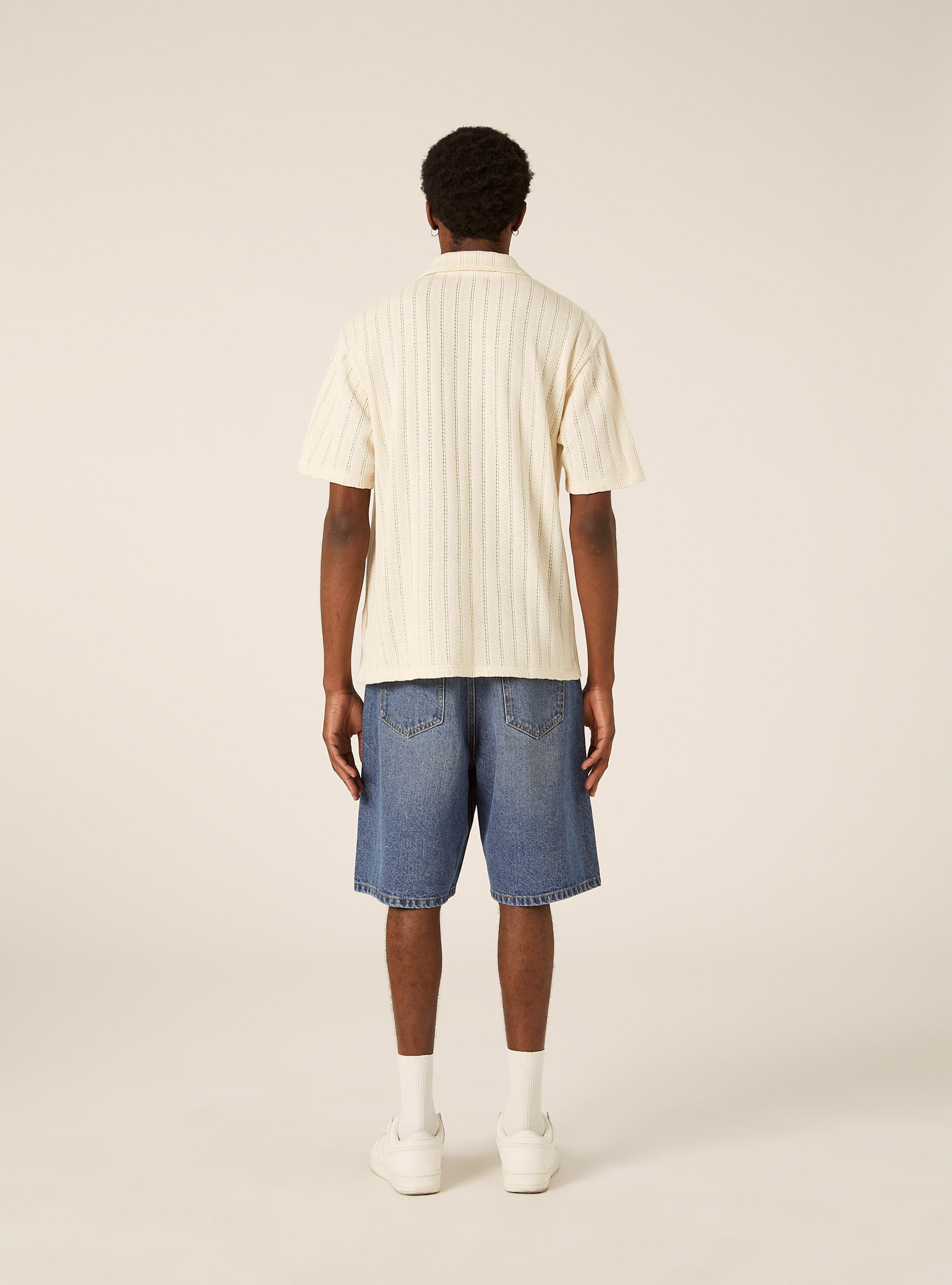 Polo maglia maniche corte traforata, CR3 CREAM LIGHT