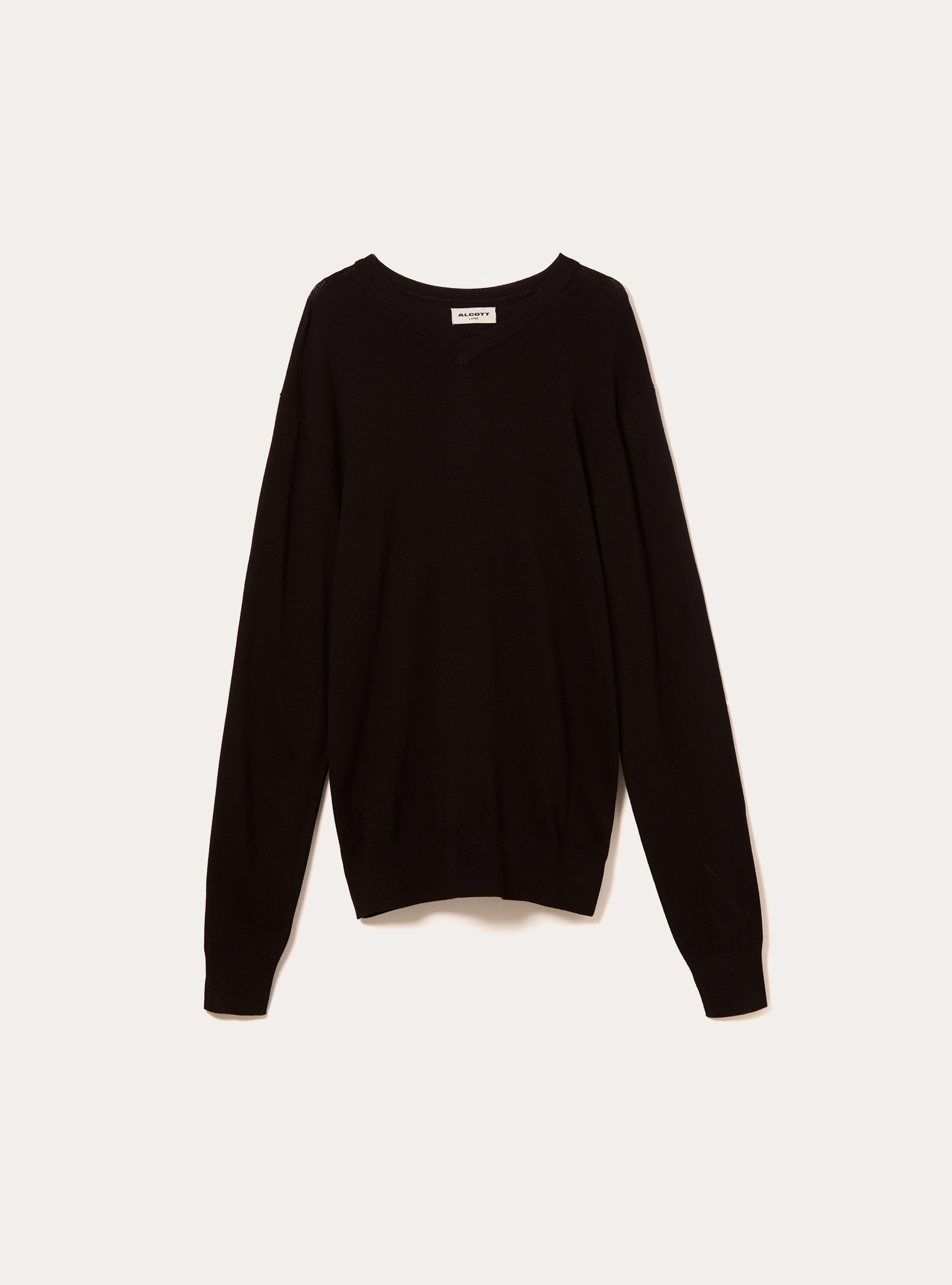 Pullover con scollo a V in viscosa Ecovero, BK1 BLACK