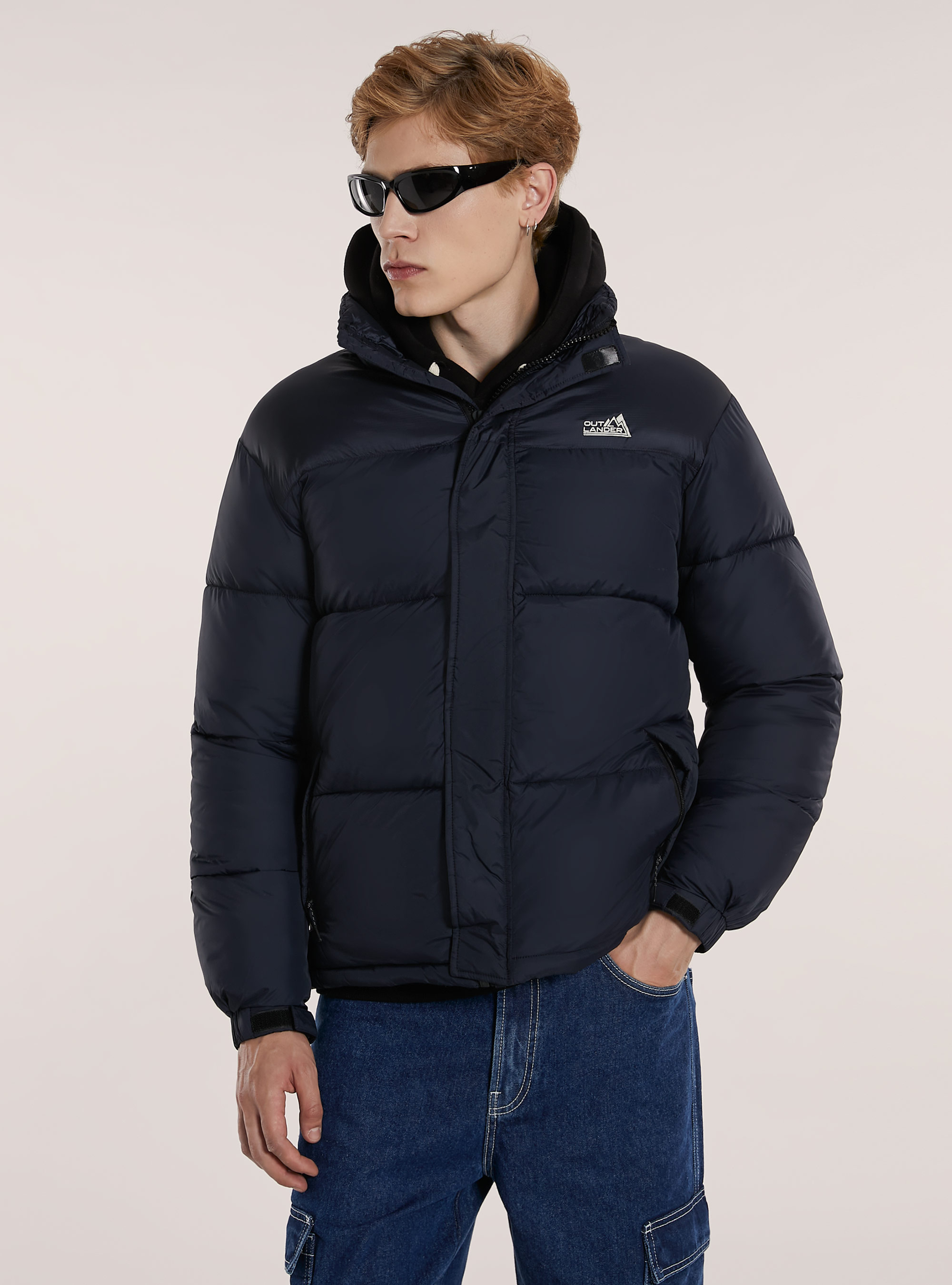 Wattierte Daunenjacke aus Ripstop-Gewebe, NA1 NAVY DARK