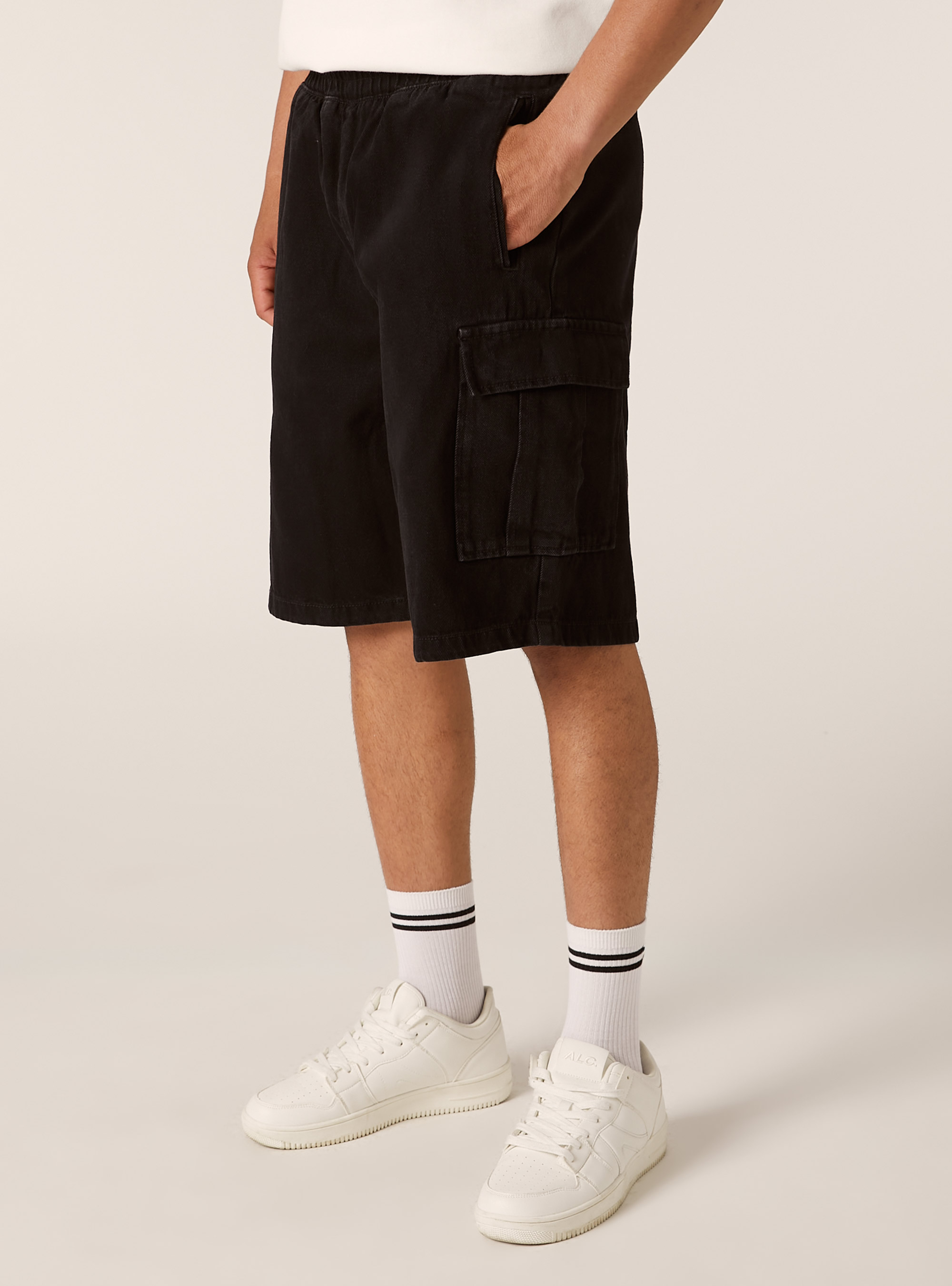 Cargo-Bermudashorts aus Twill, BK1 BLACK