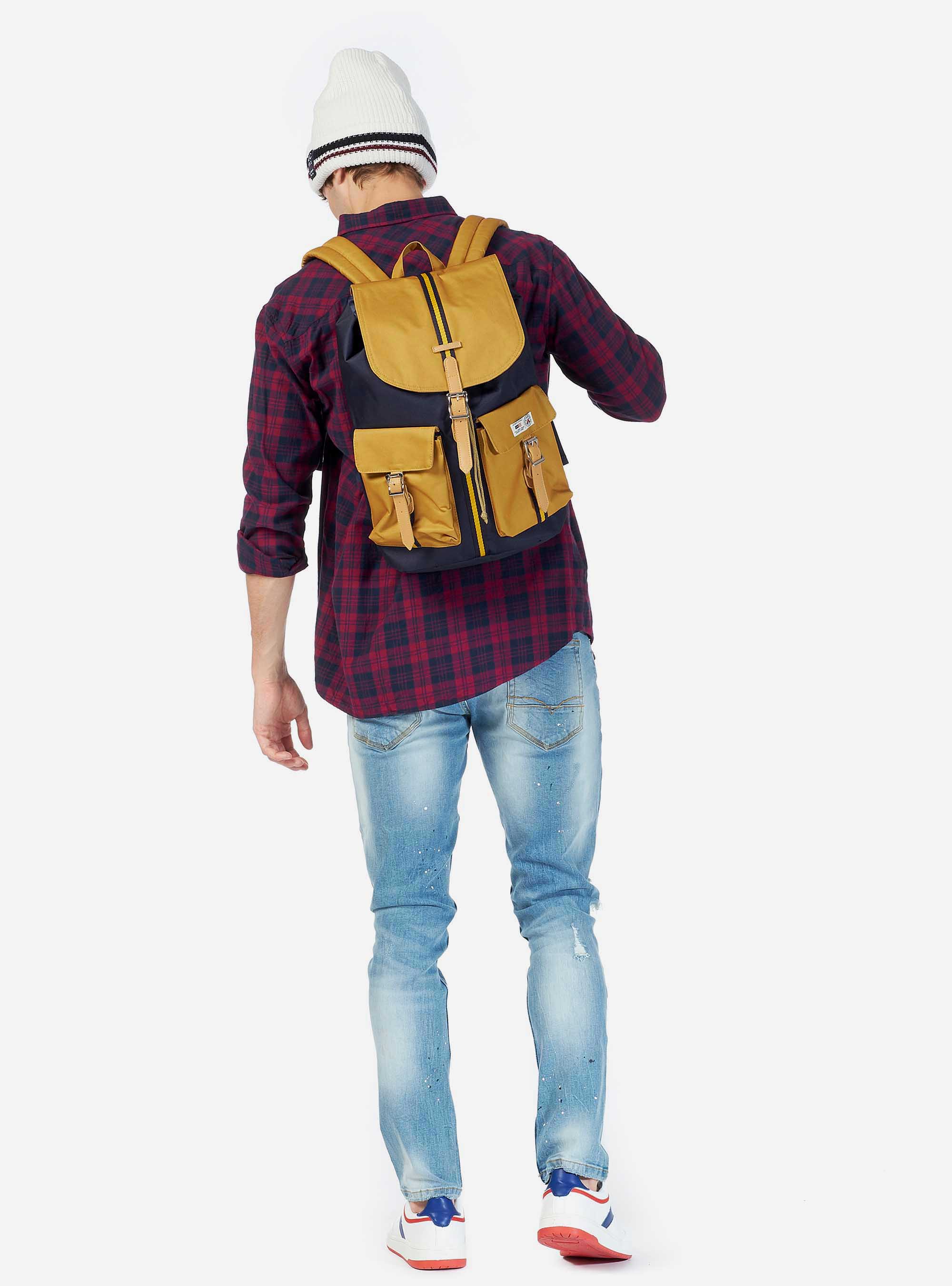 Zaino con tasconi e chiusure in ecopelle, BLU