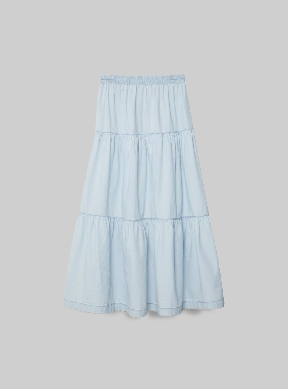 Falda midi vaquera, D005 LIGHT BLUE