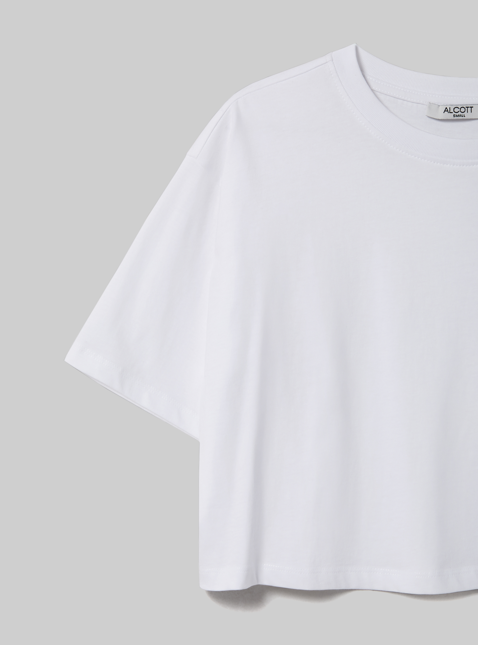 T-shirt en coton court, WH3 WHITE