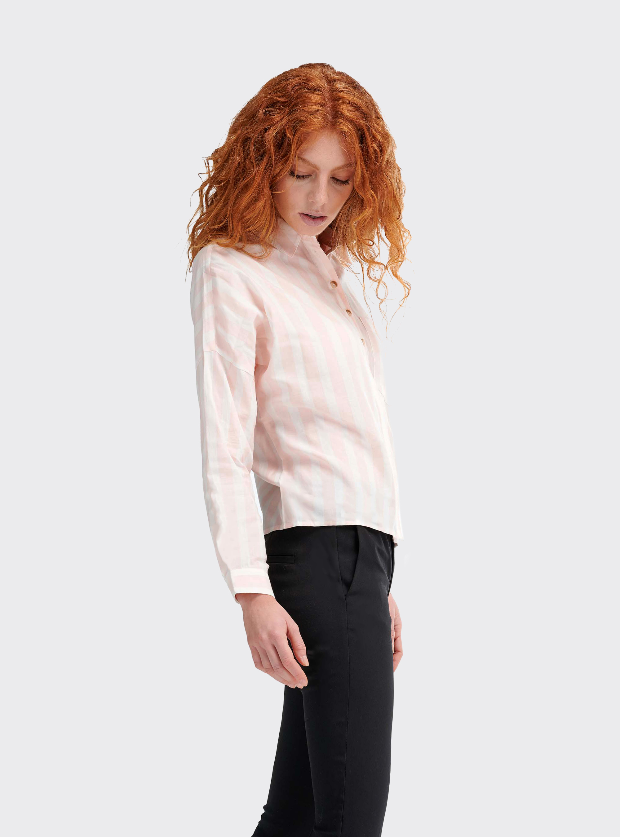 Striped shirt with long sleeves, STR4 PINK STRIPE