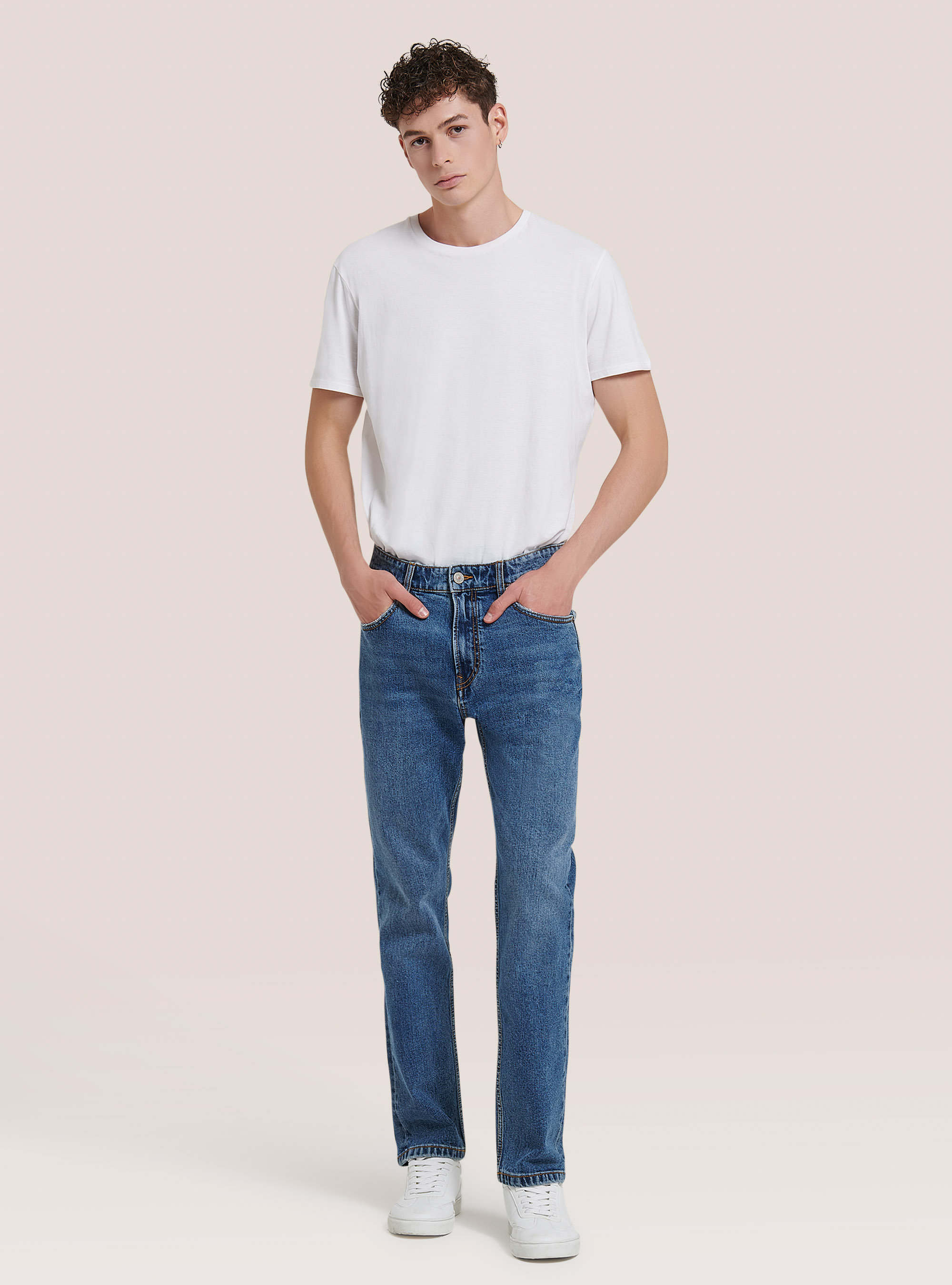 Jeans regular fit, AZZURRO