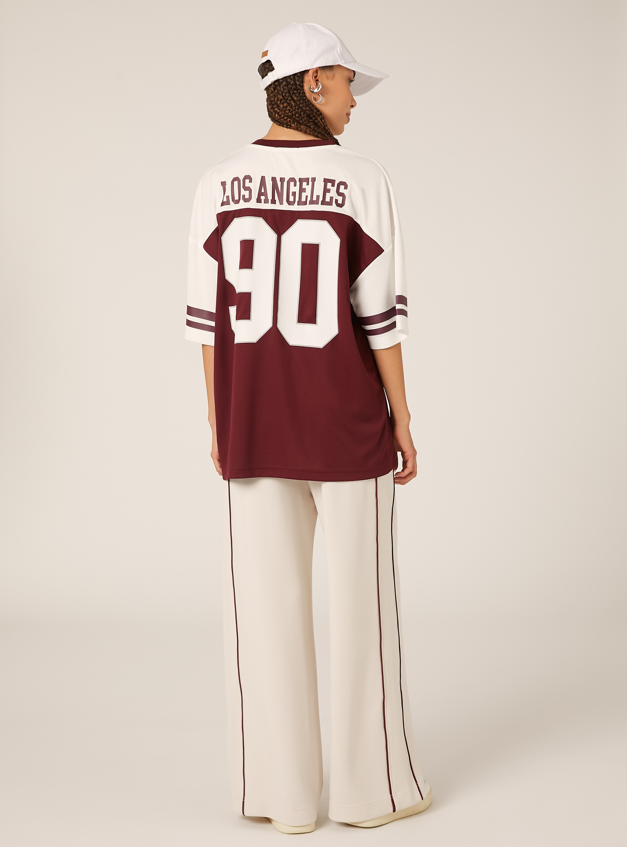 Oversize-T-Shirt mit Grafik, BO2 BORDEAUX MEDIUM