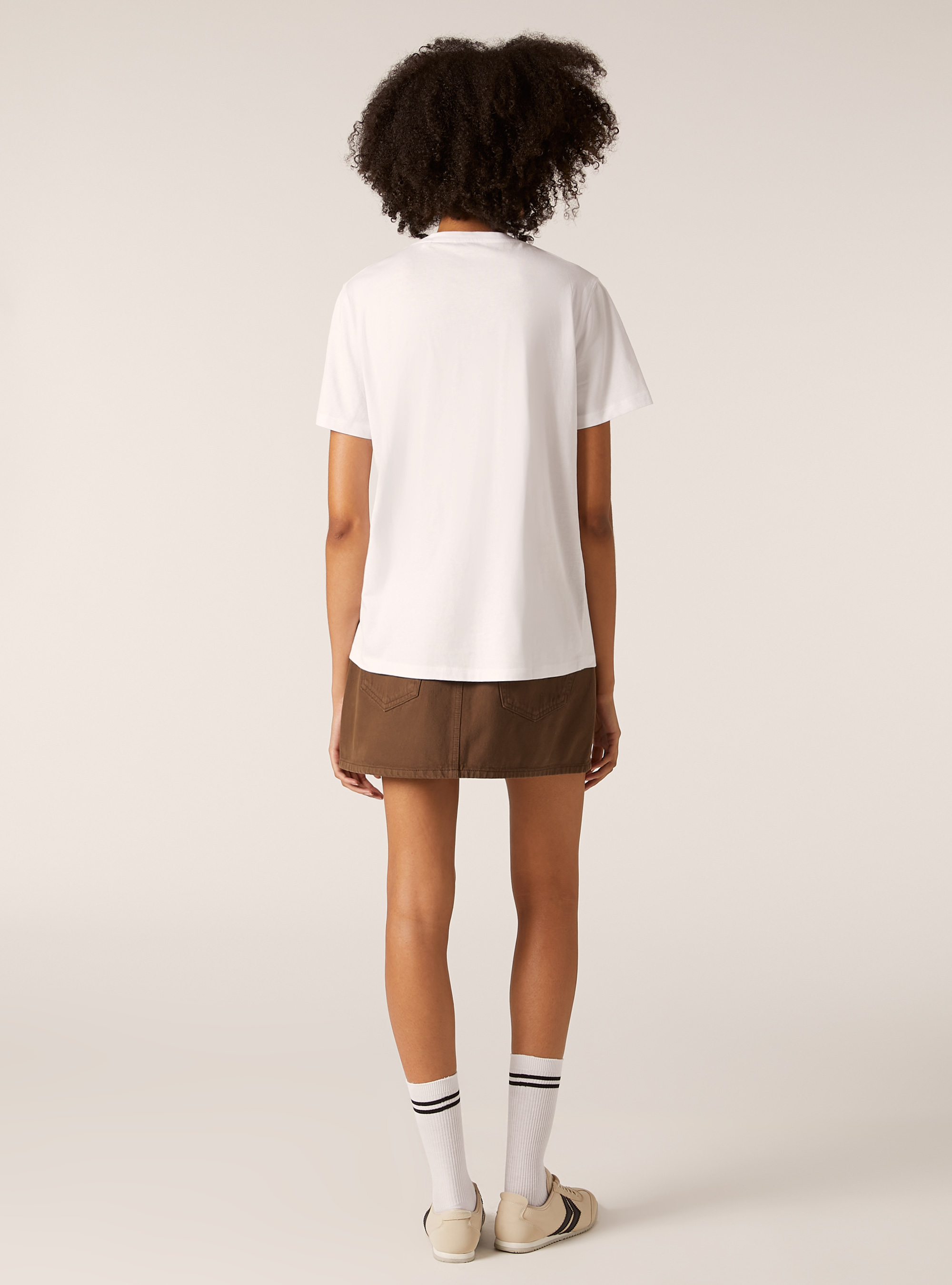 T-shirt à imprimé métallique, WH3 WHITE