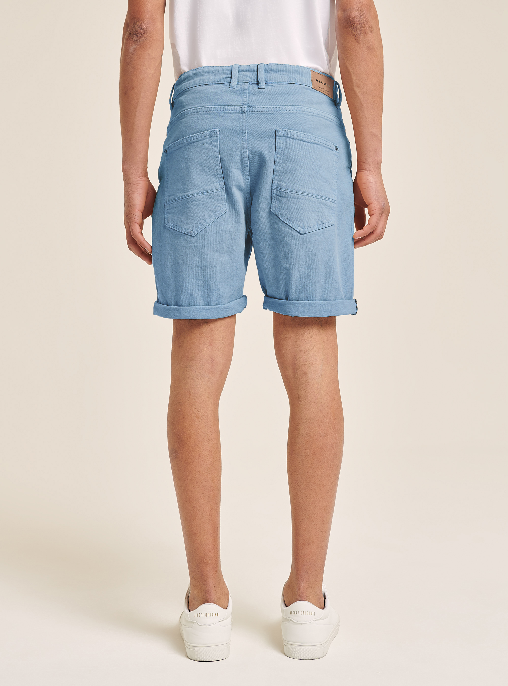 Bermuda in cotone twill stretch tinto in capo, AZ2 AZURE MEDIUM