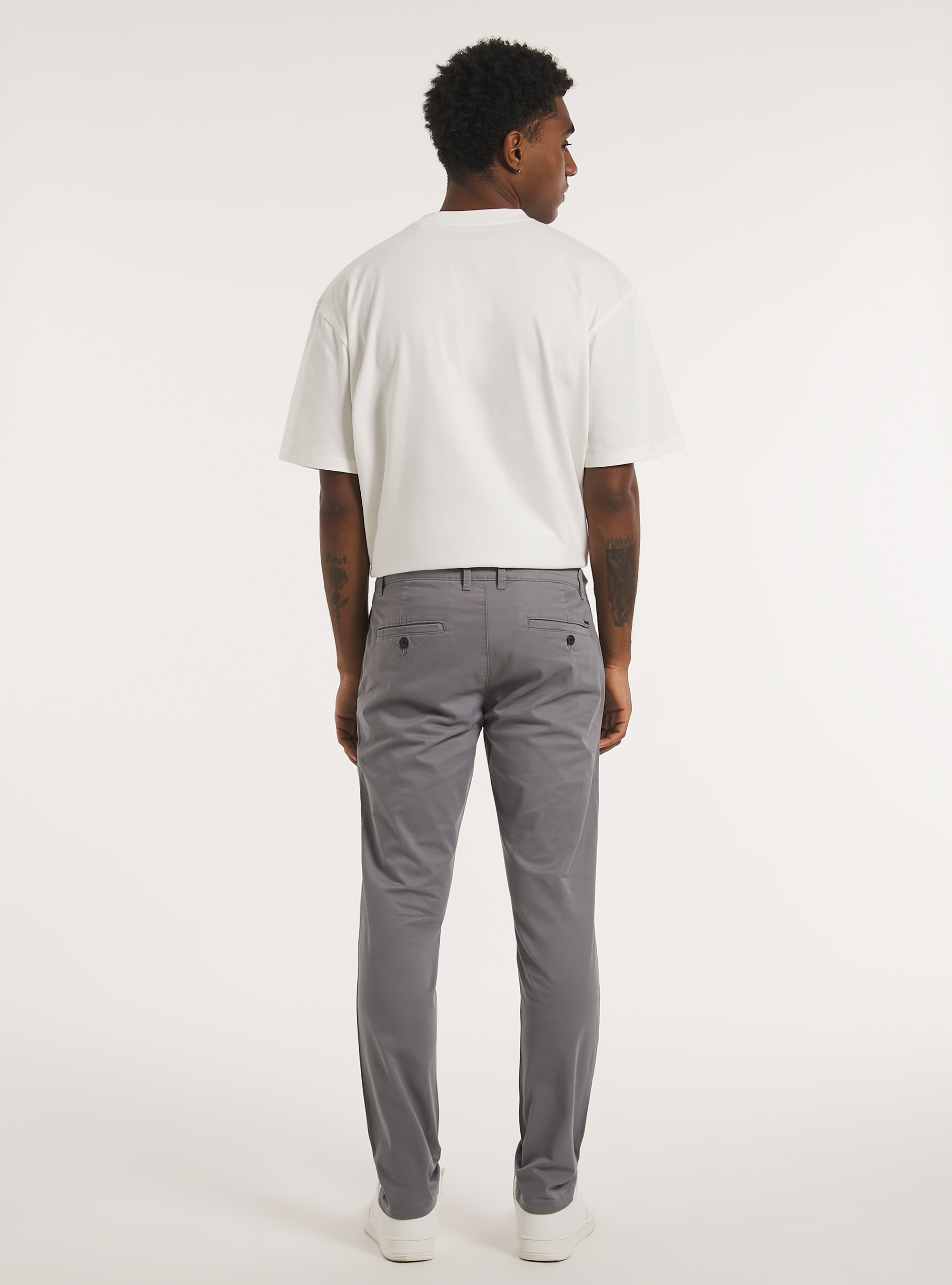 Skinny fit stretch twill chinos, GY3 GREY LIGHT