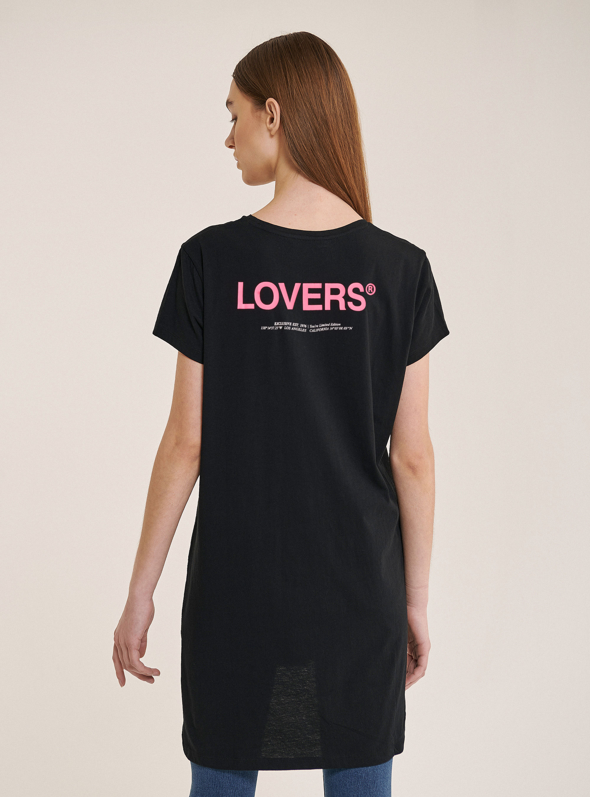 Long-Fit-Shirt mit Aufdruck, C101 BLACK