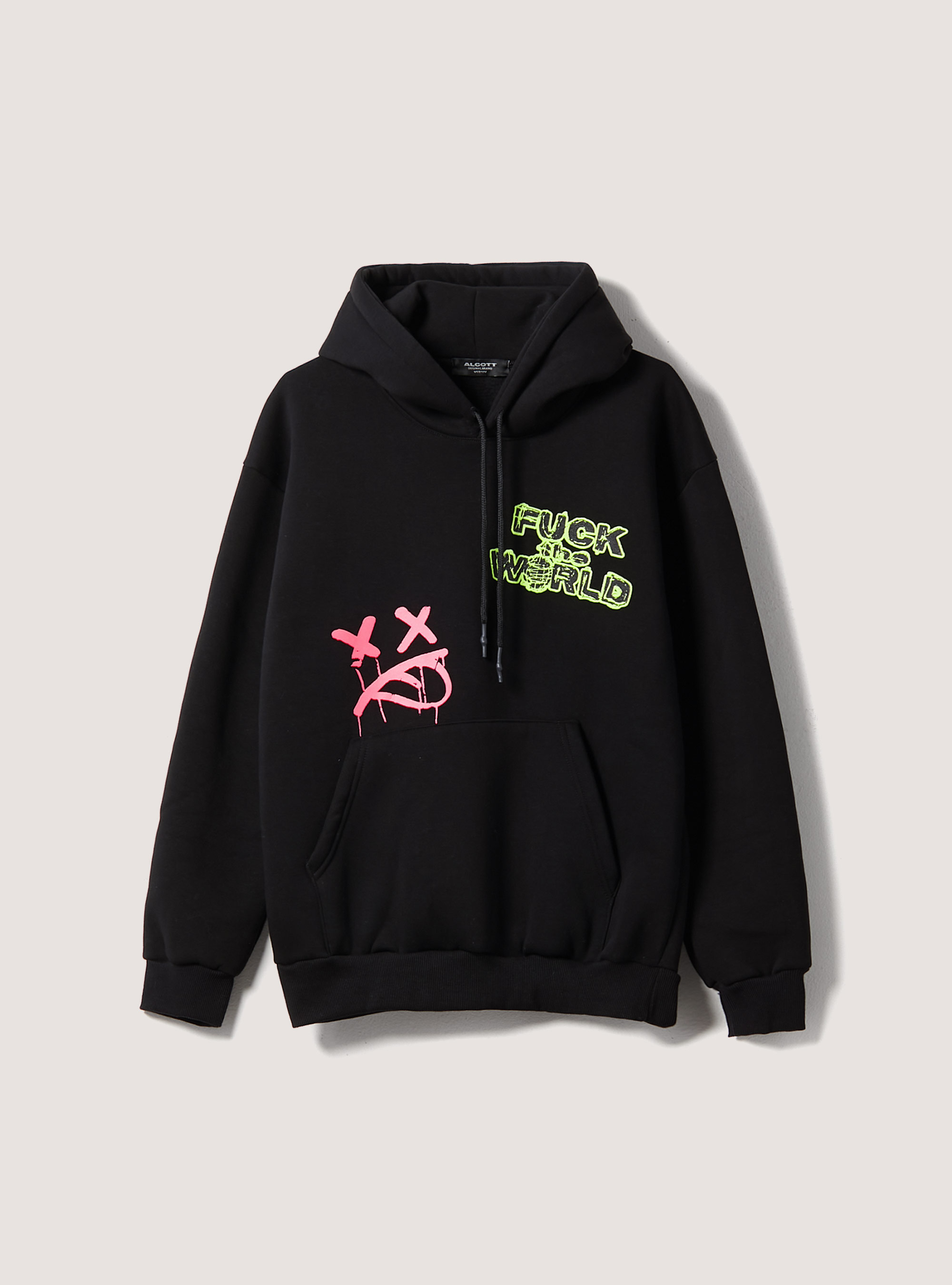 Felpa con stampa Smile Collection, BK1 BLACK