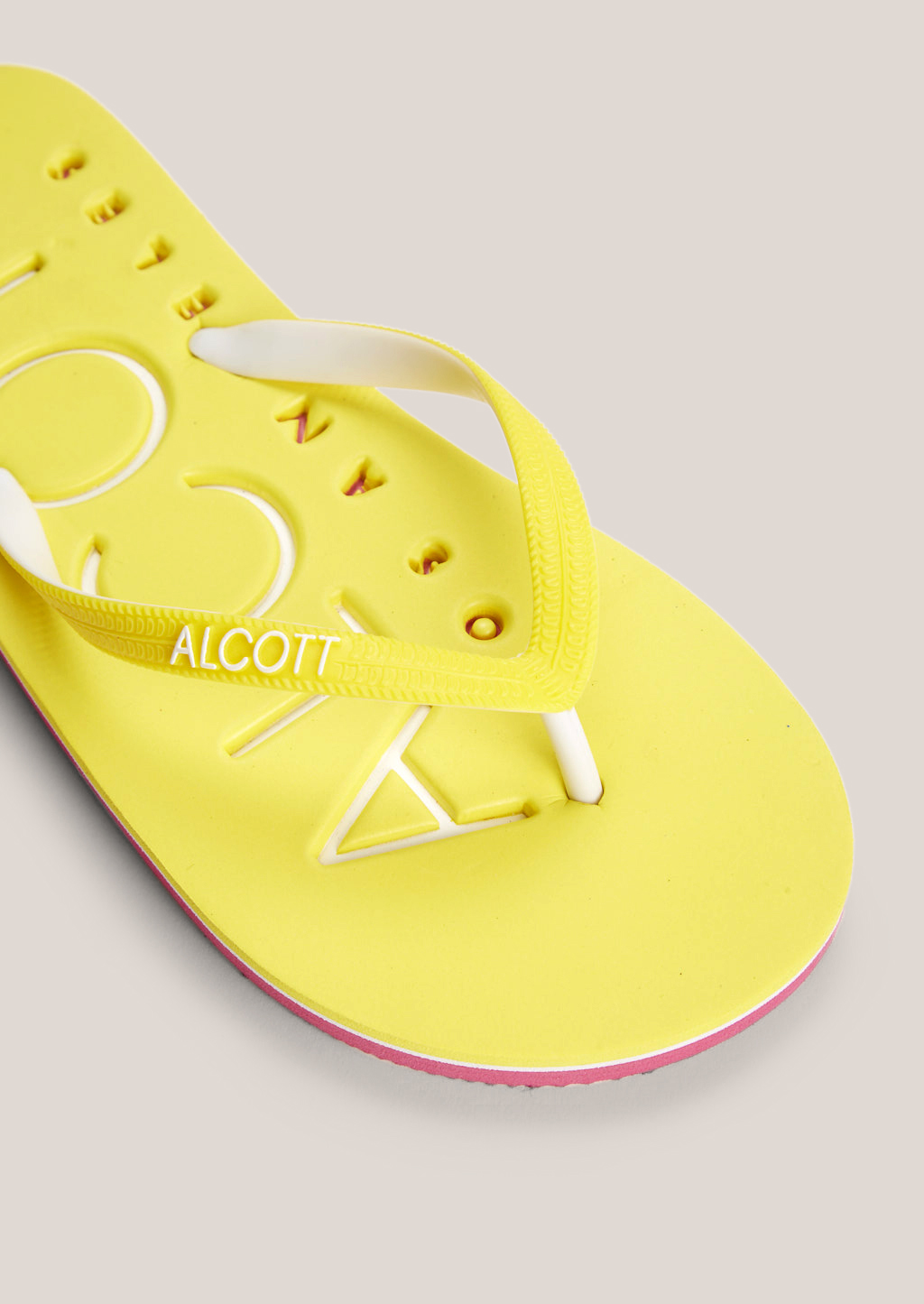 Flip flops with logo, C7750 YELLOW