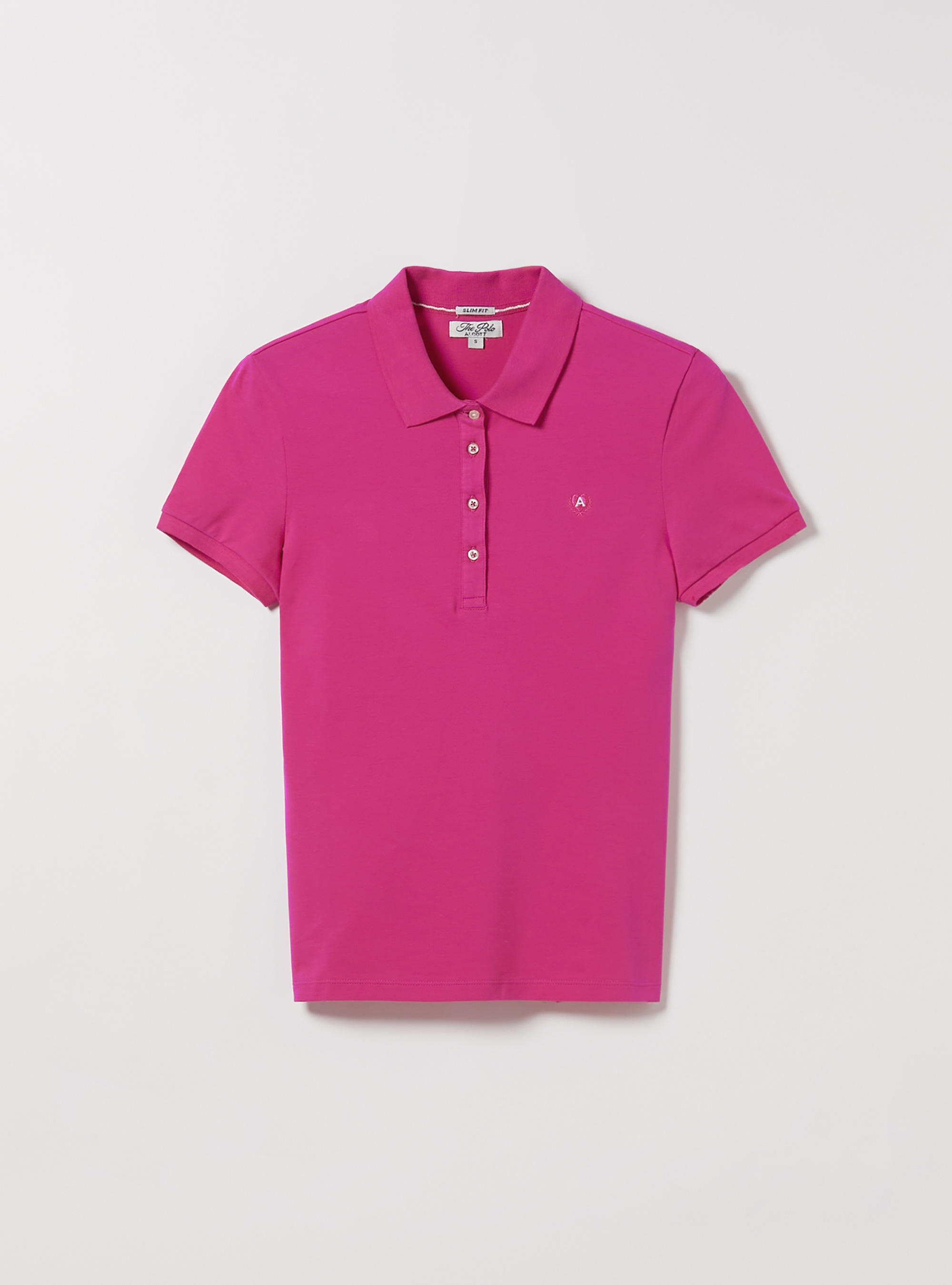 Polo de piqu&eacute; de algod&oacute;n con bordado, FX2 FUXIA MEDIUM