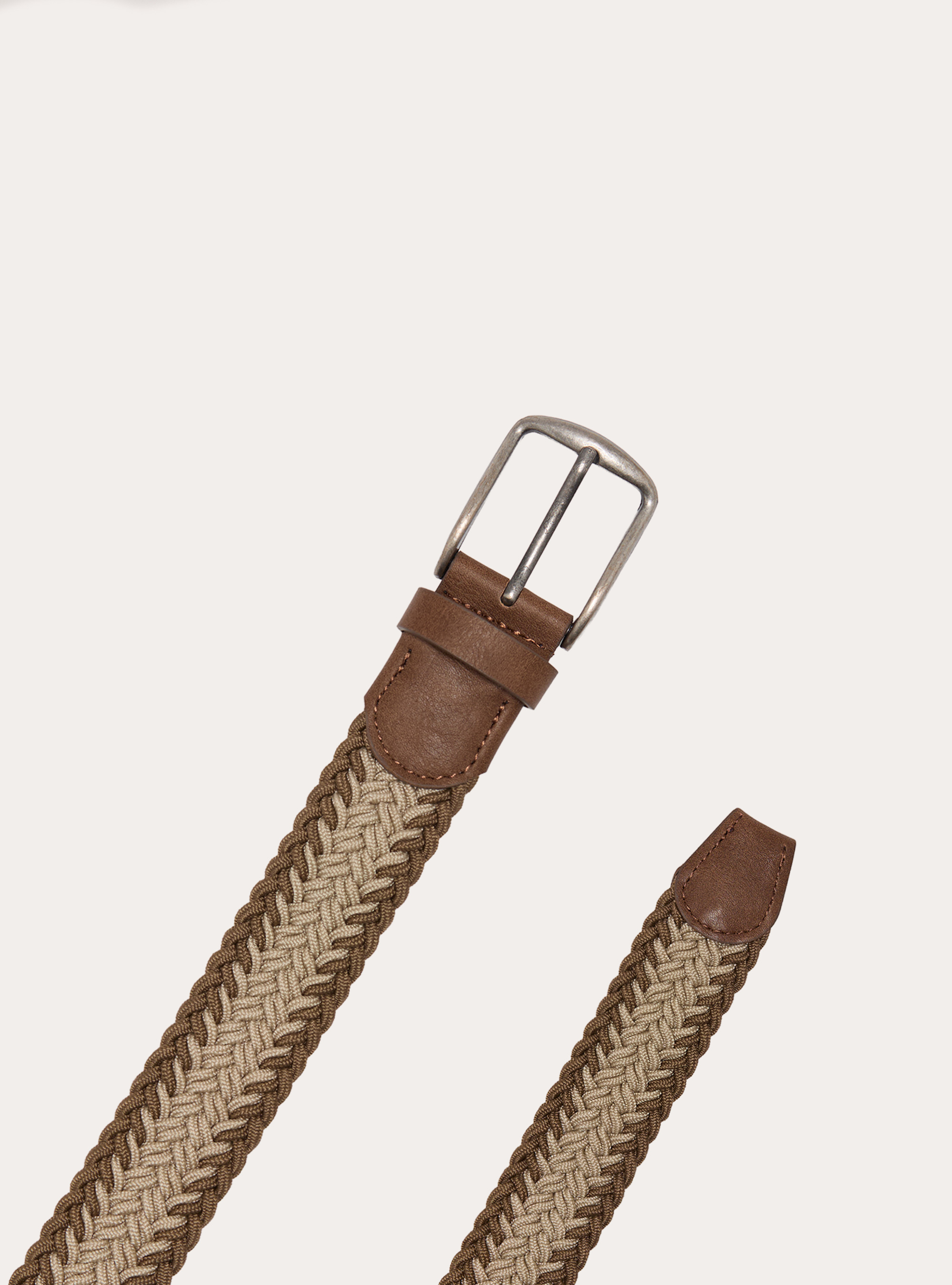 Cintura intrecciata elastica, BG2 BEIGE MEDIUM