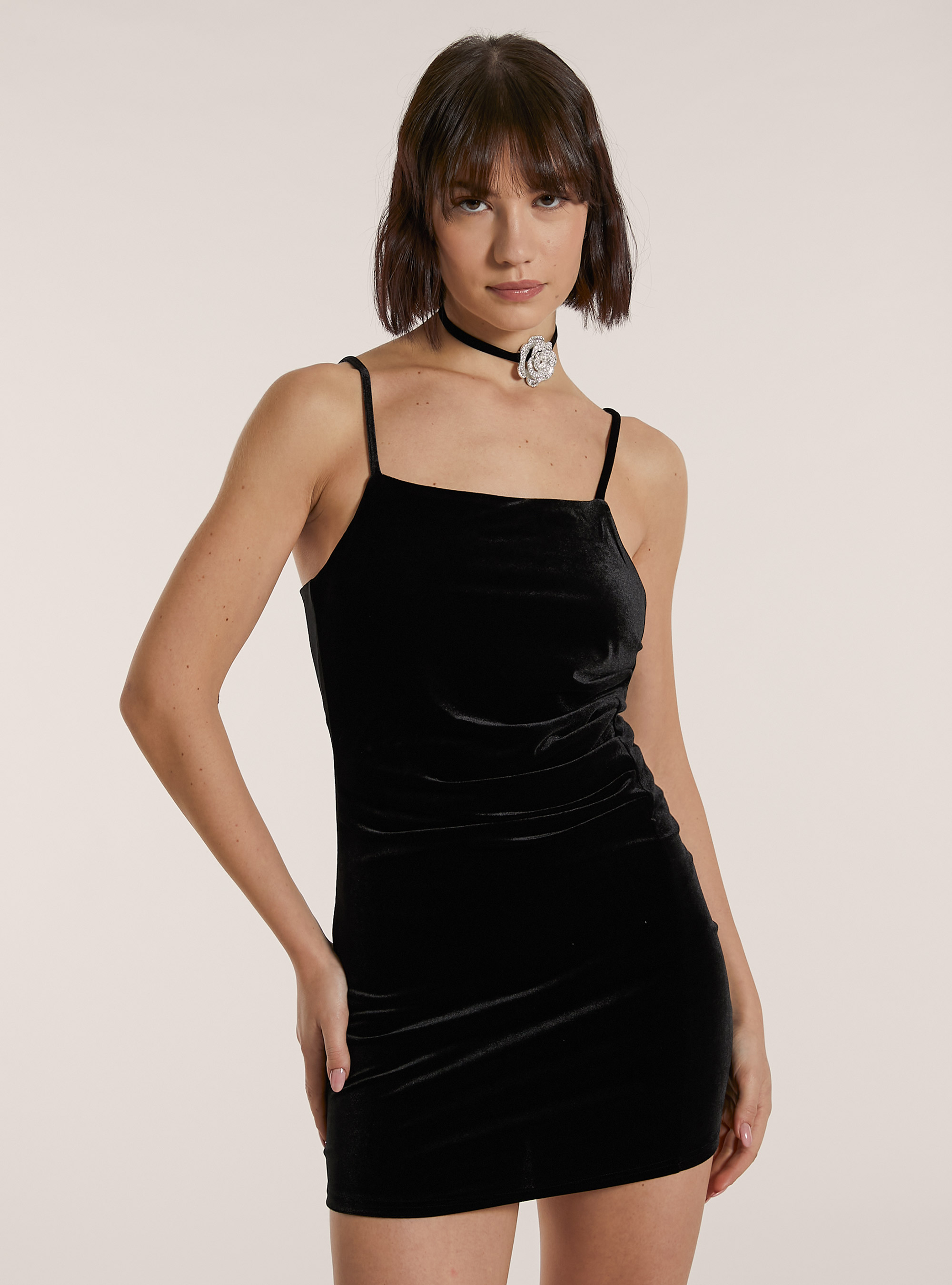 Abito in velluto, BK1 BLACK