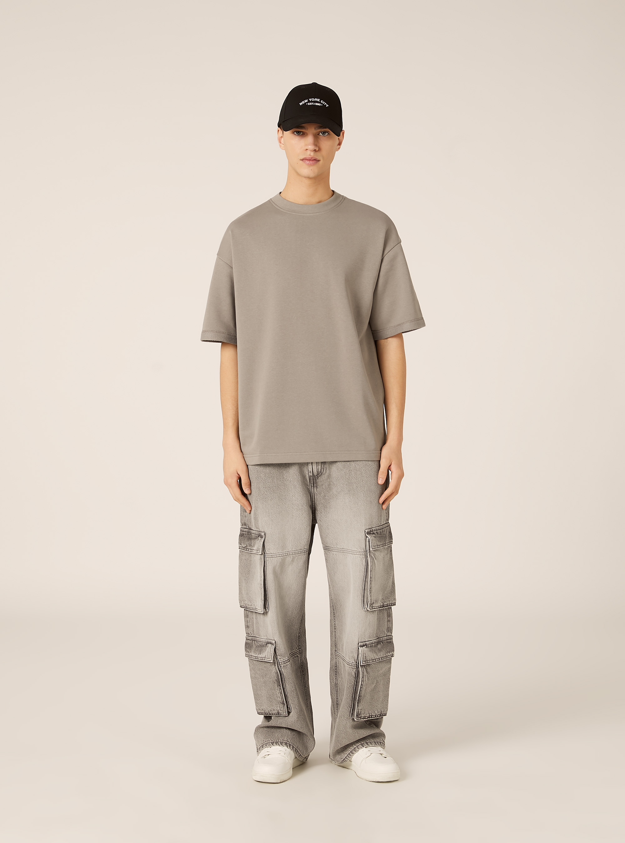Oversized sweatshirt T-shirt, GY2 GREY MEDIUM
