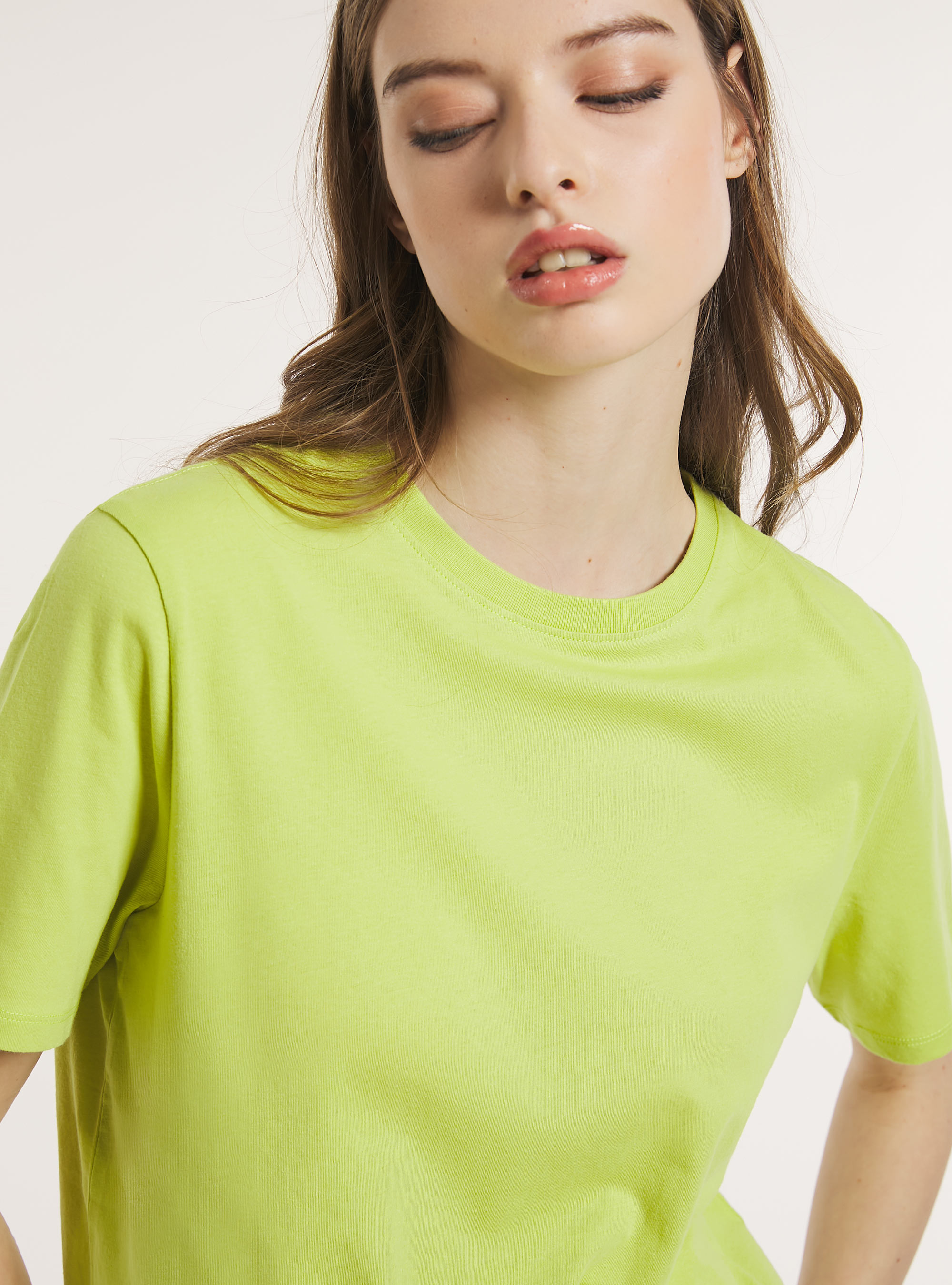 Crew-neck cotton T-shirt, GC2 ACID GREEN MEDIUM