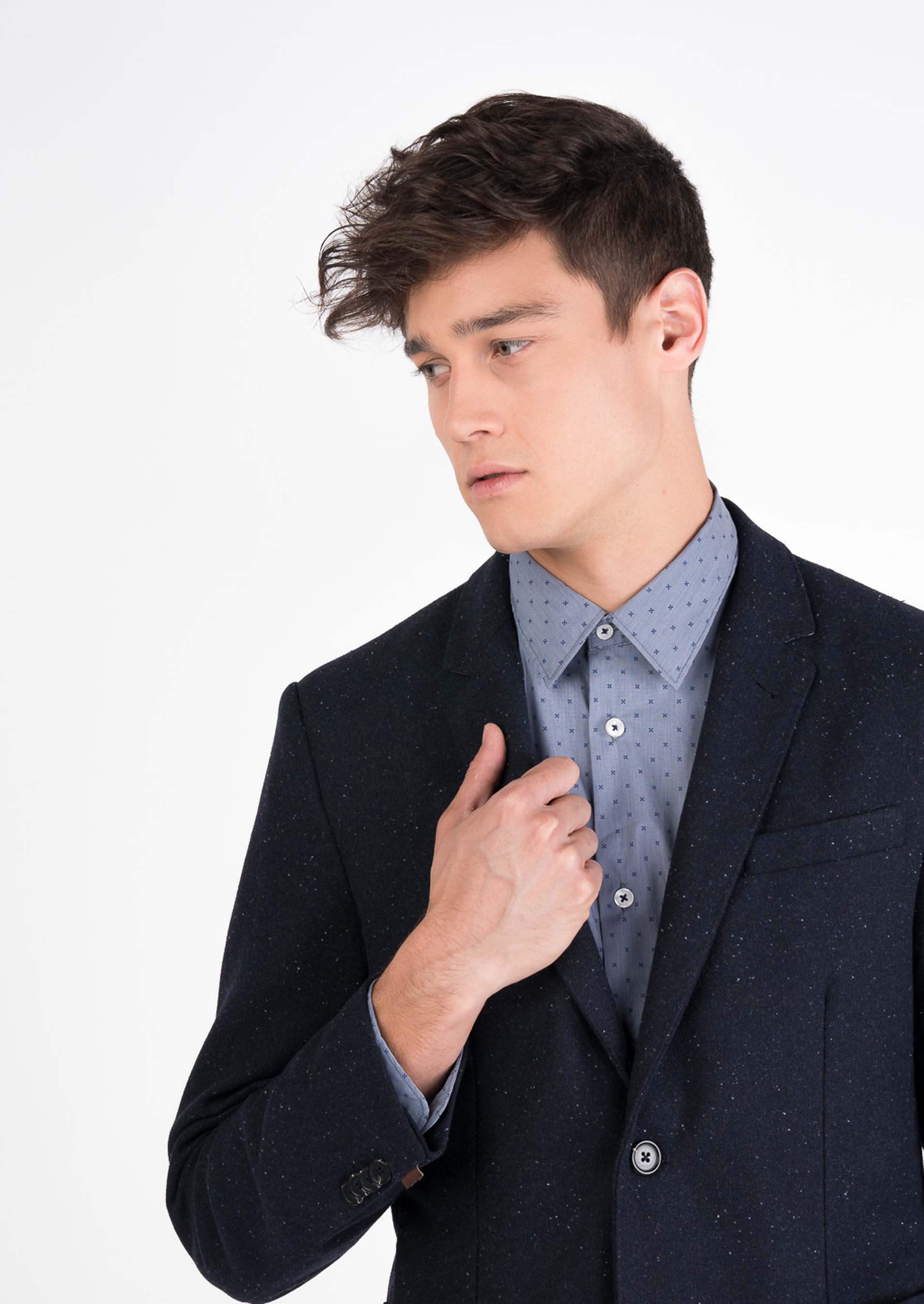 Giacca in twill, BLU MARINO