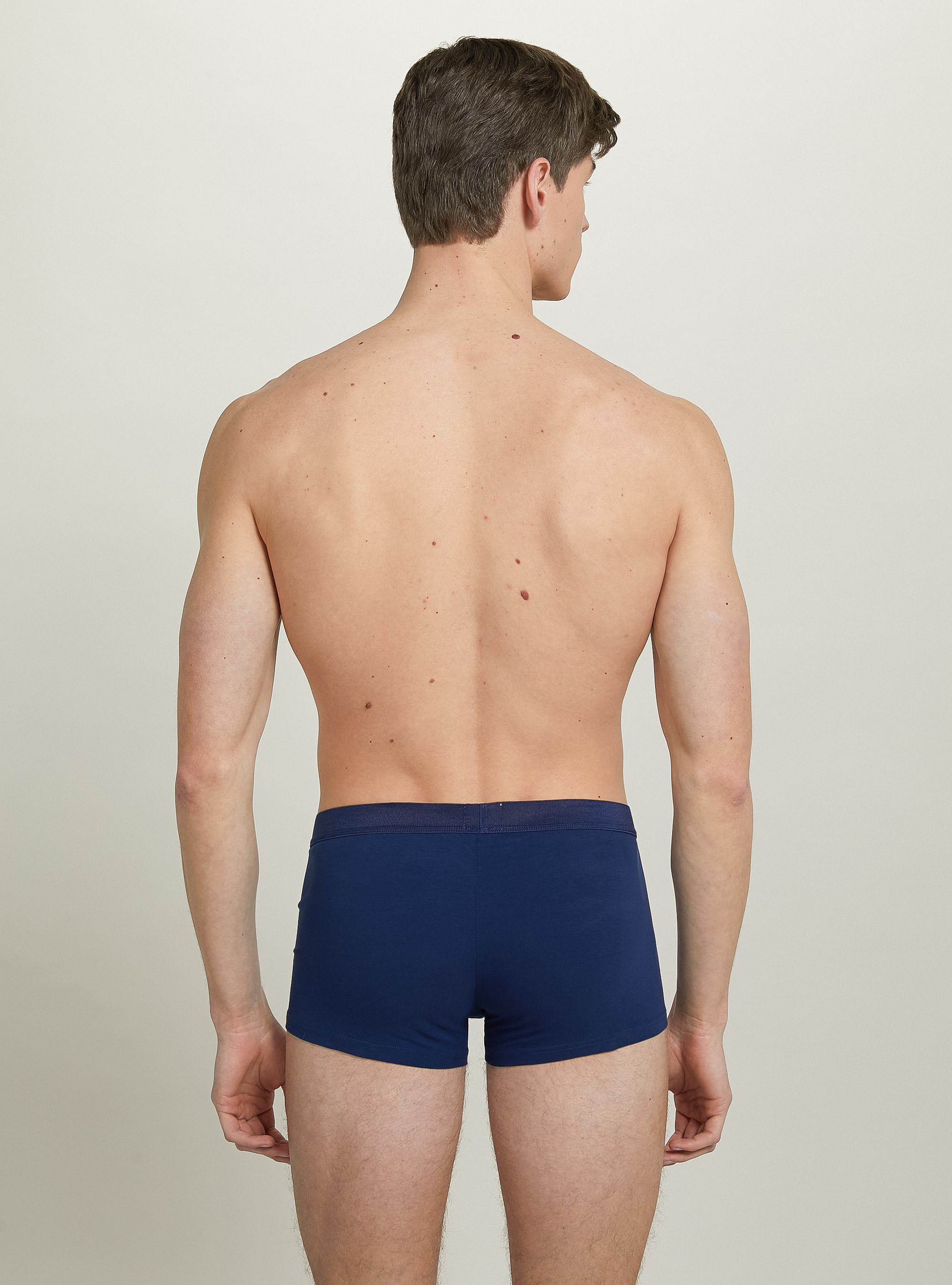 Set of 3 stretch cotton boxer shorts, NA2 NAVY MEDIUM