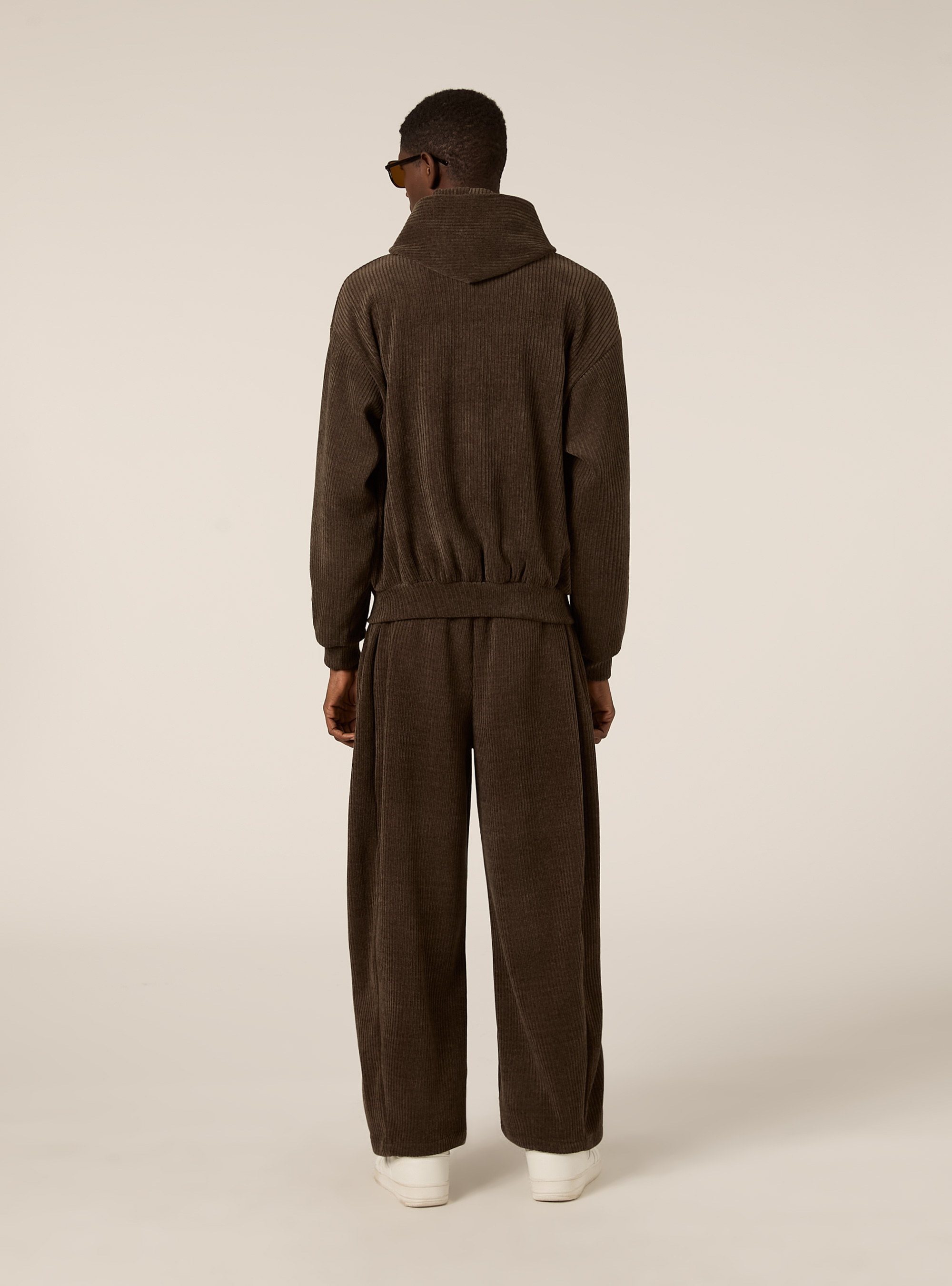 Cardigan boxy fit in velluto a coste, BR2 BROWN MEDIUM