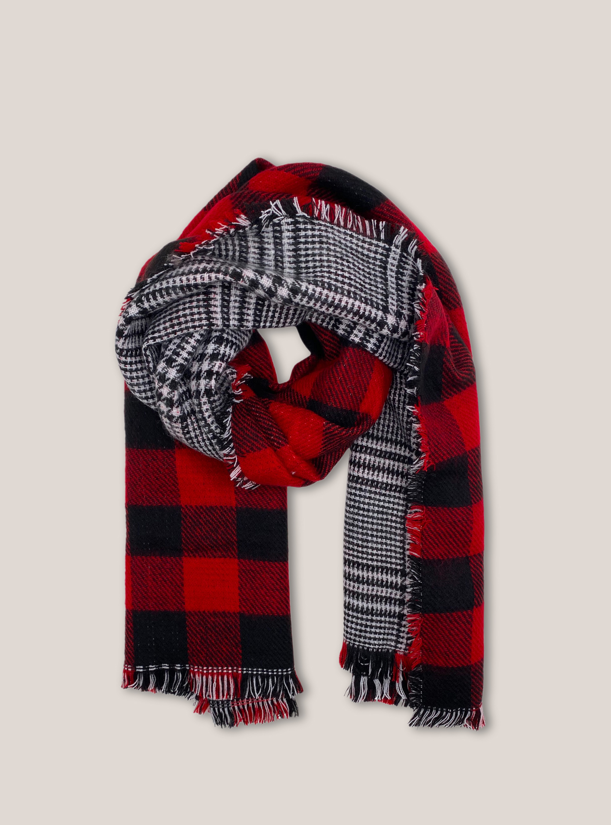 Double-sided checked scarf, CHECKS